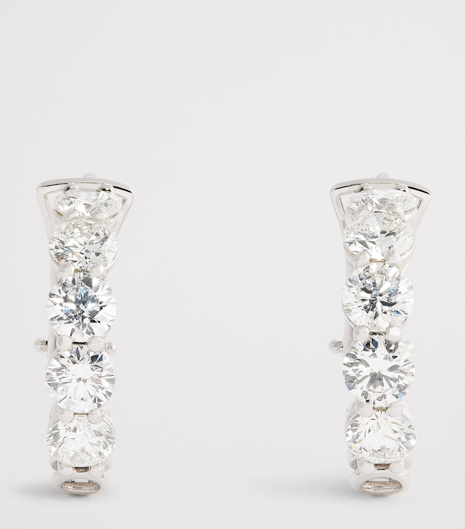 White Gold and Diamond Hoop Earrings (4.54ctw) WHITE GOLD Image 3