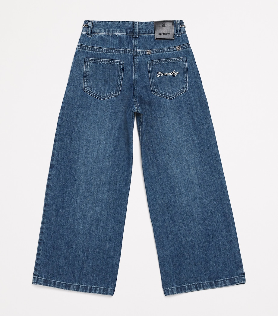 Givenchy Kids Embroidered Logo Straight Jeans (4-12+ Years) Denim Blue Image 2