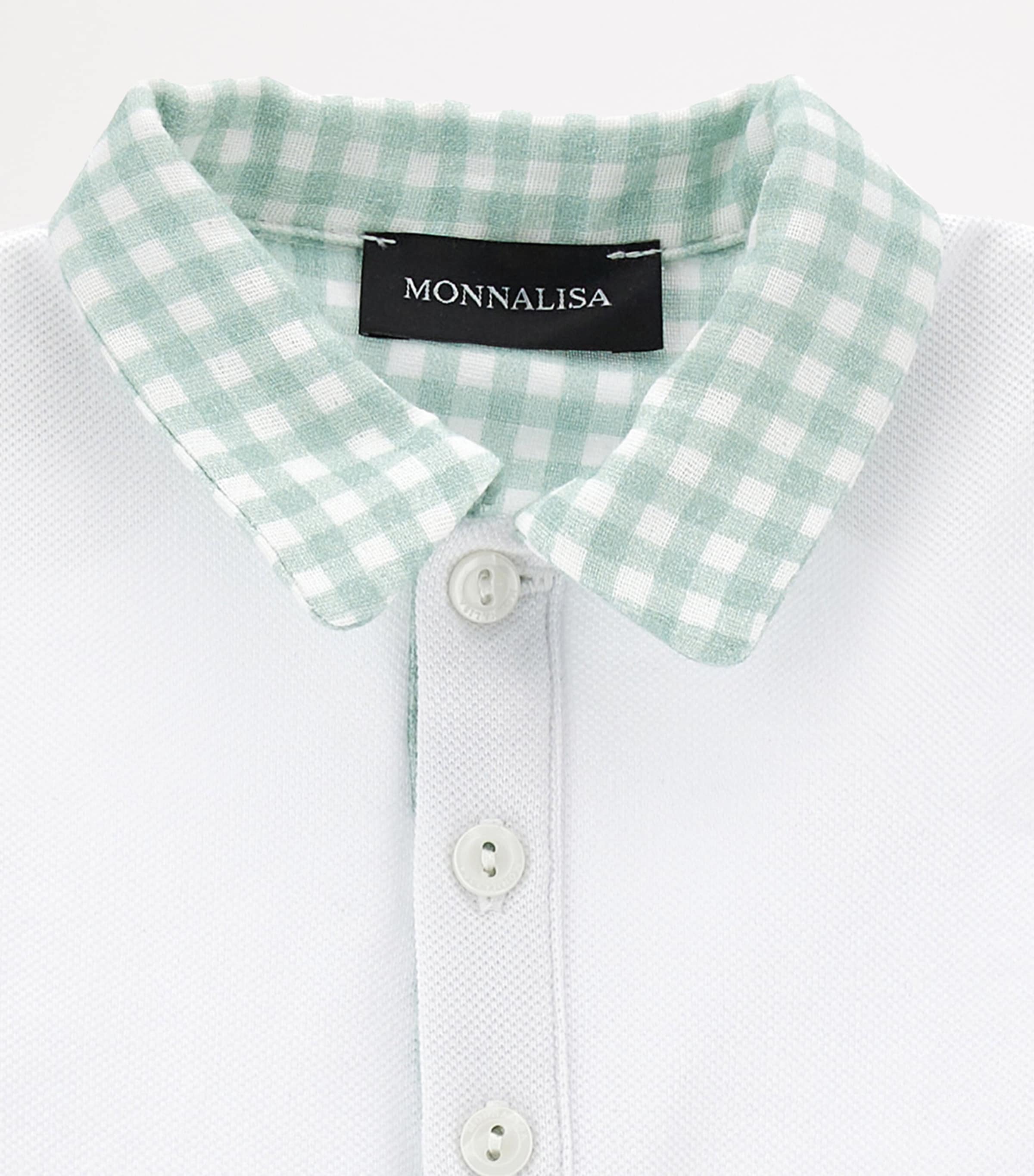 Cotton Printed Polo Shirt (3-36 Months) BIANCO+VERDE GIADA Image 4