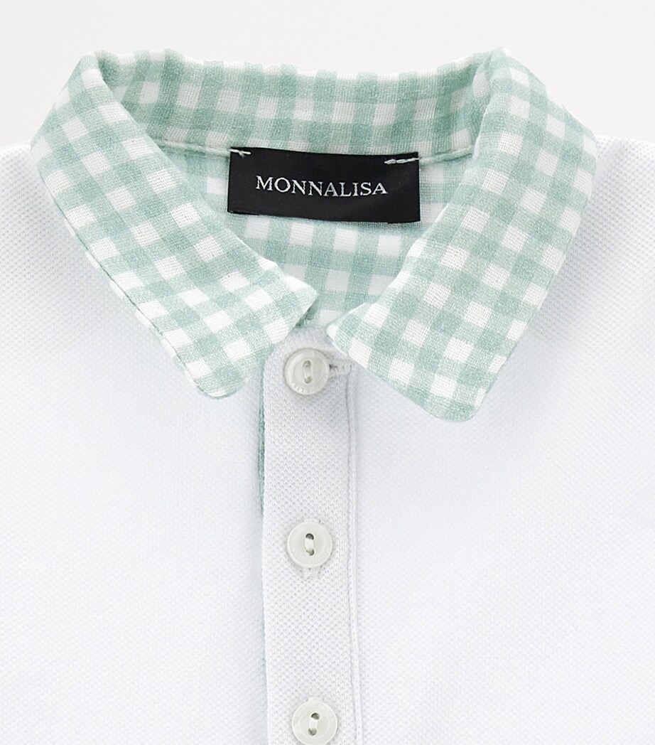 Cotton Printed Polo Shirt (3-36 Months) BIANCO+VERDE GIADA Image 4