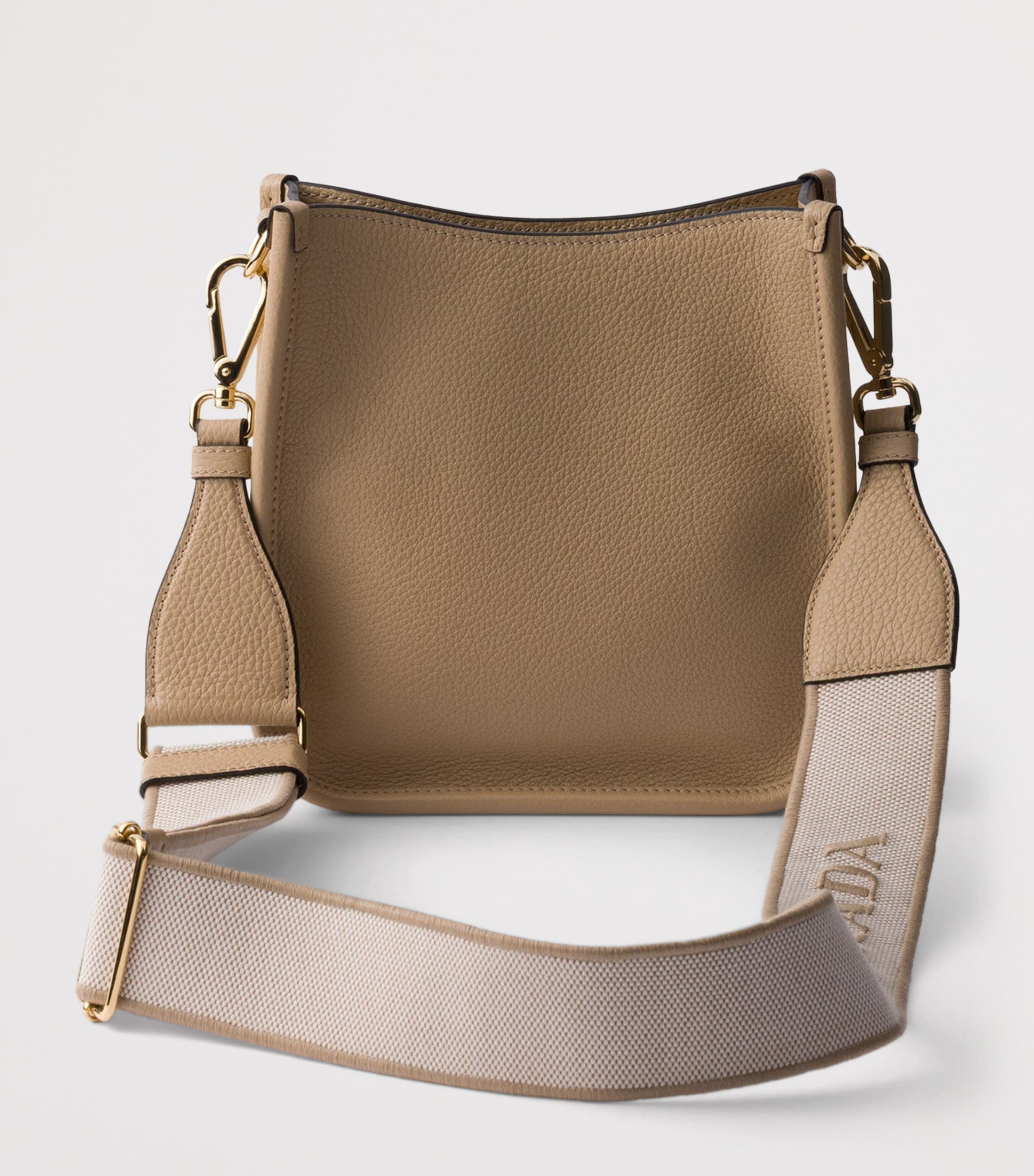 Prada Mini Leather Shoulder Bag Neutral Image 3