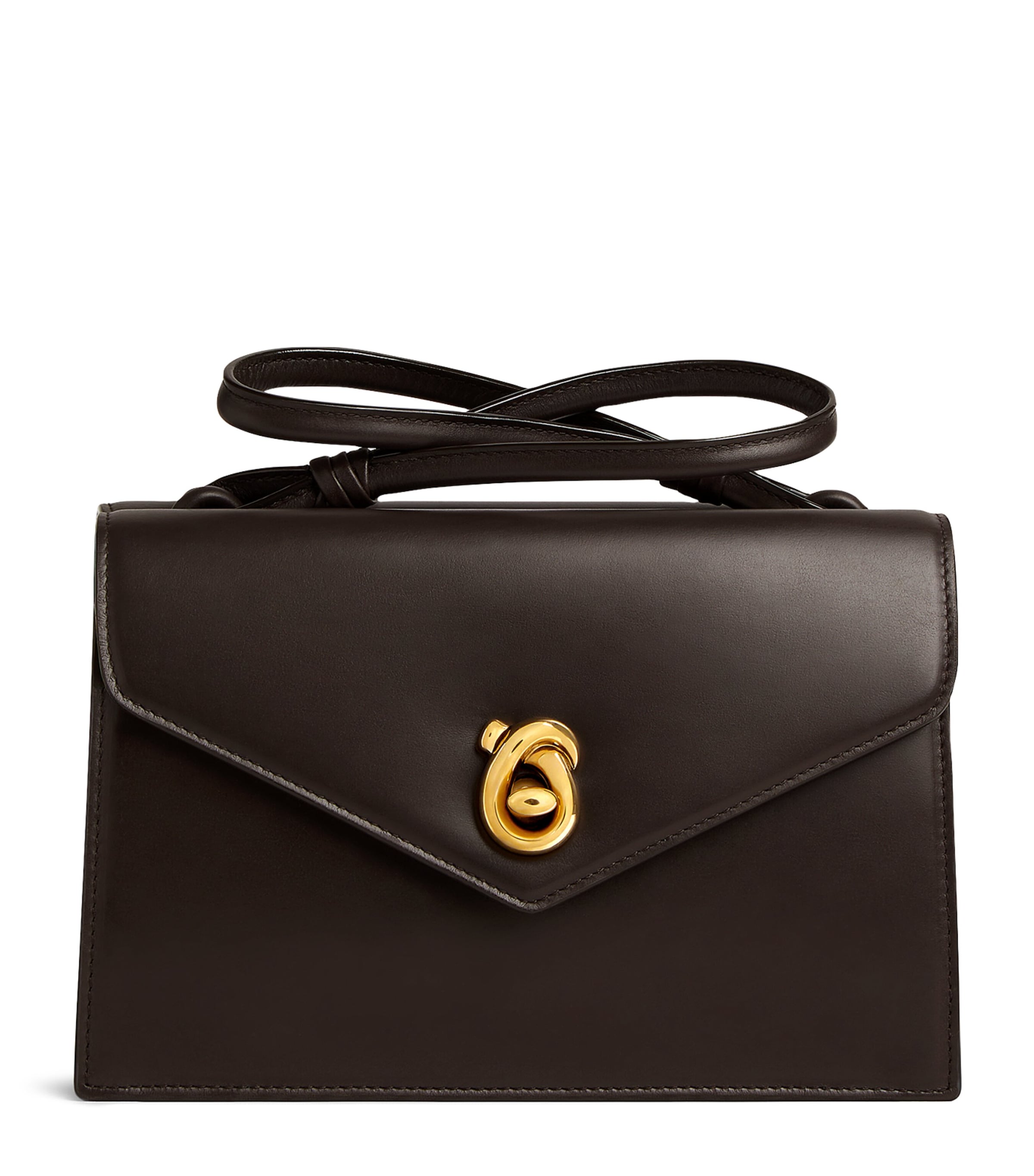 Bottega Veneta Leather Nodo Piano Top-handle Bag In Brown
