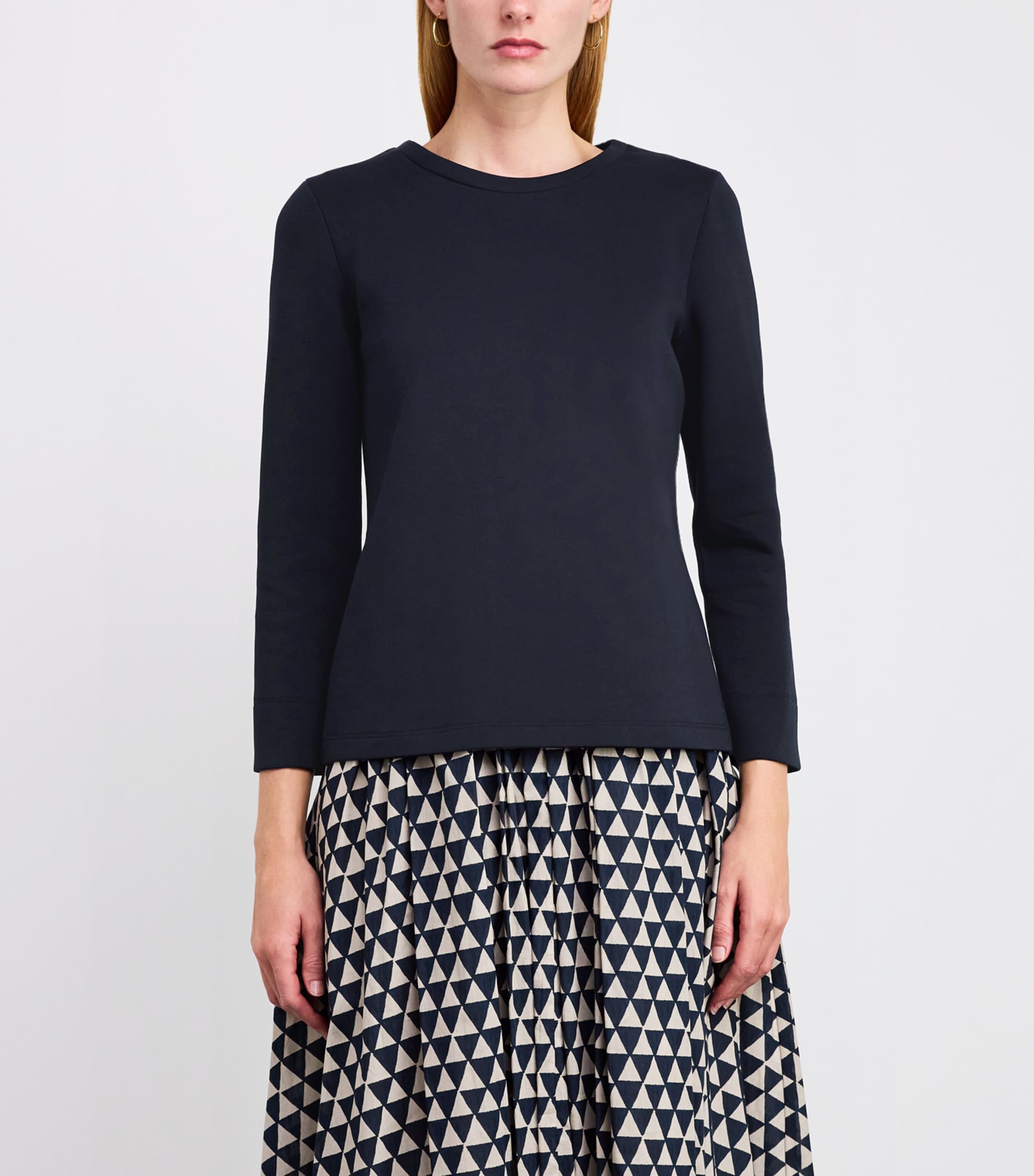 Cotton-Blend Long-Sleeve T-Shirt ULTRAMARINE Image 3