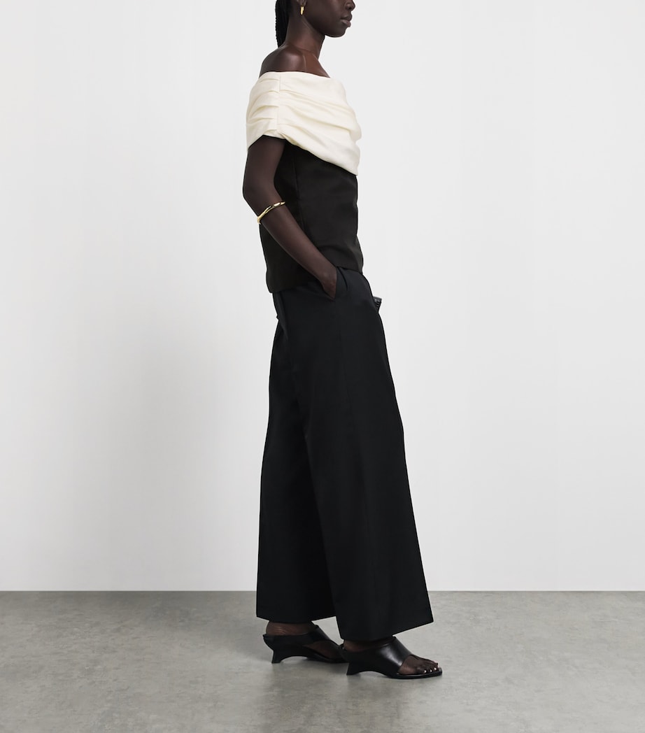 Voranida Womens Silk-Blend Ruched-Detail Vetra Top Black Image 2