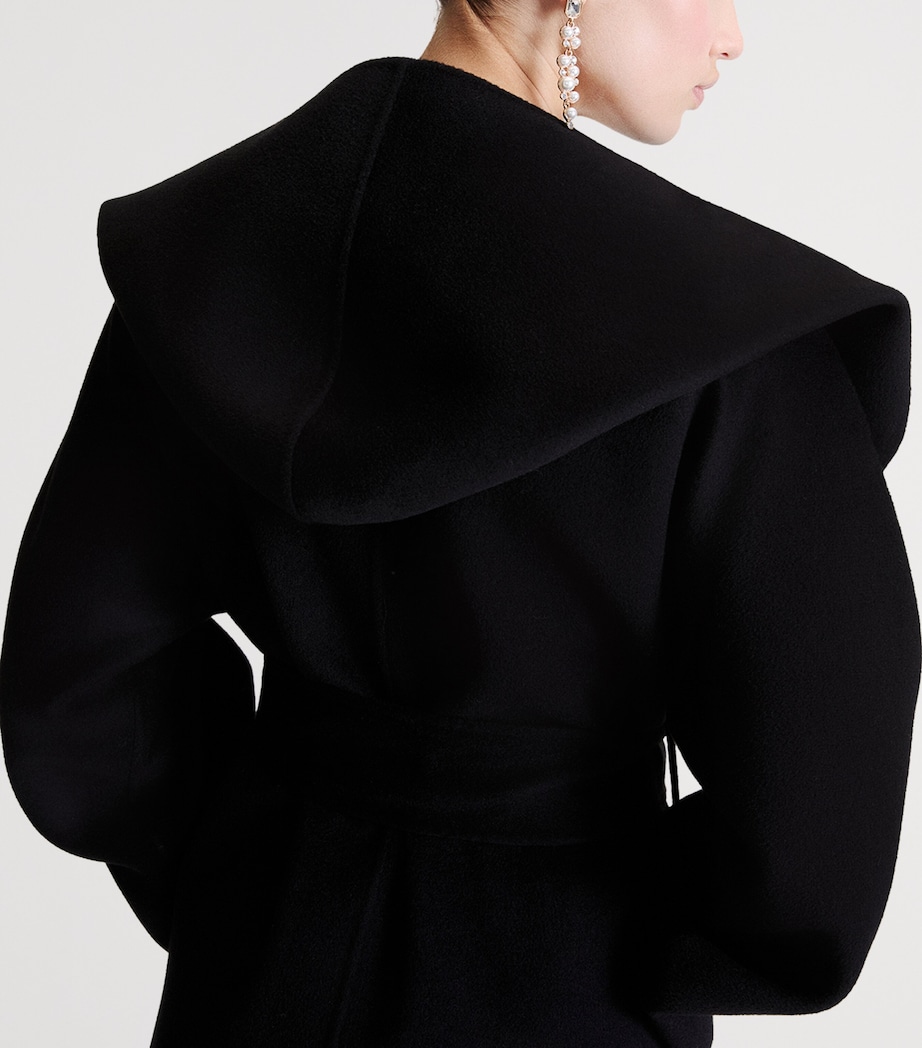 Marella Womens Virgin Wool Wrap Coat Black Image 6