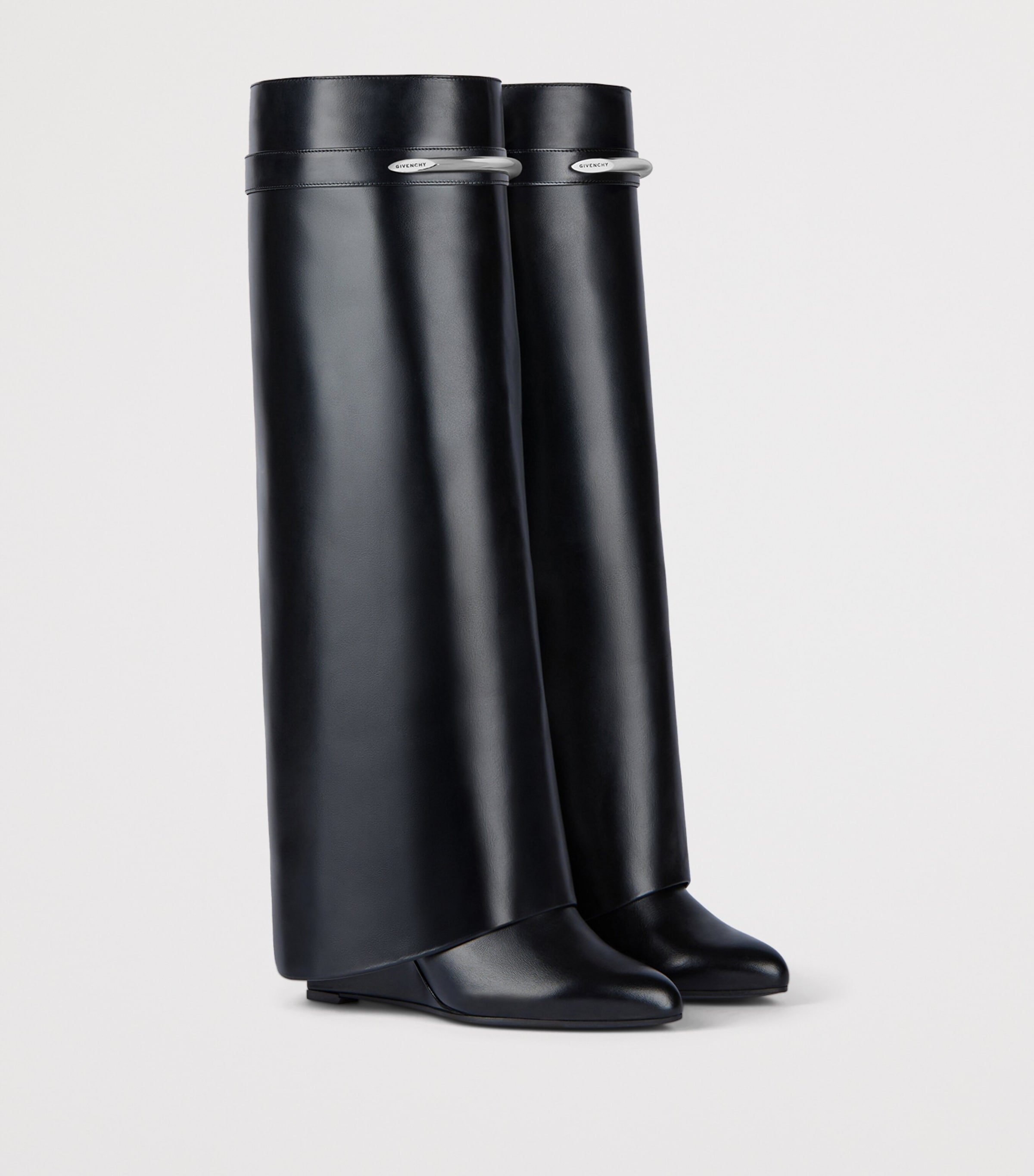 Givenchy Leather Shark Knee-High Boots Image 3