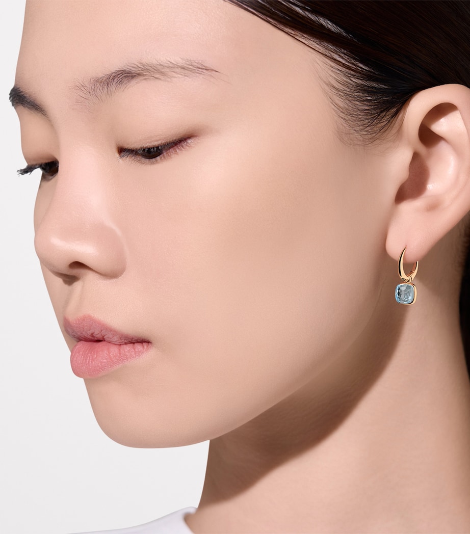 Rose Gold and Blue Topaz Nudo Earrings 000YY Image 4