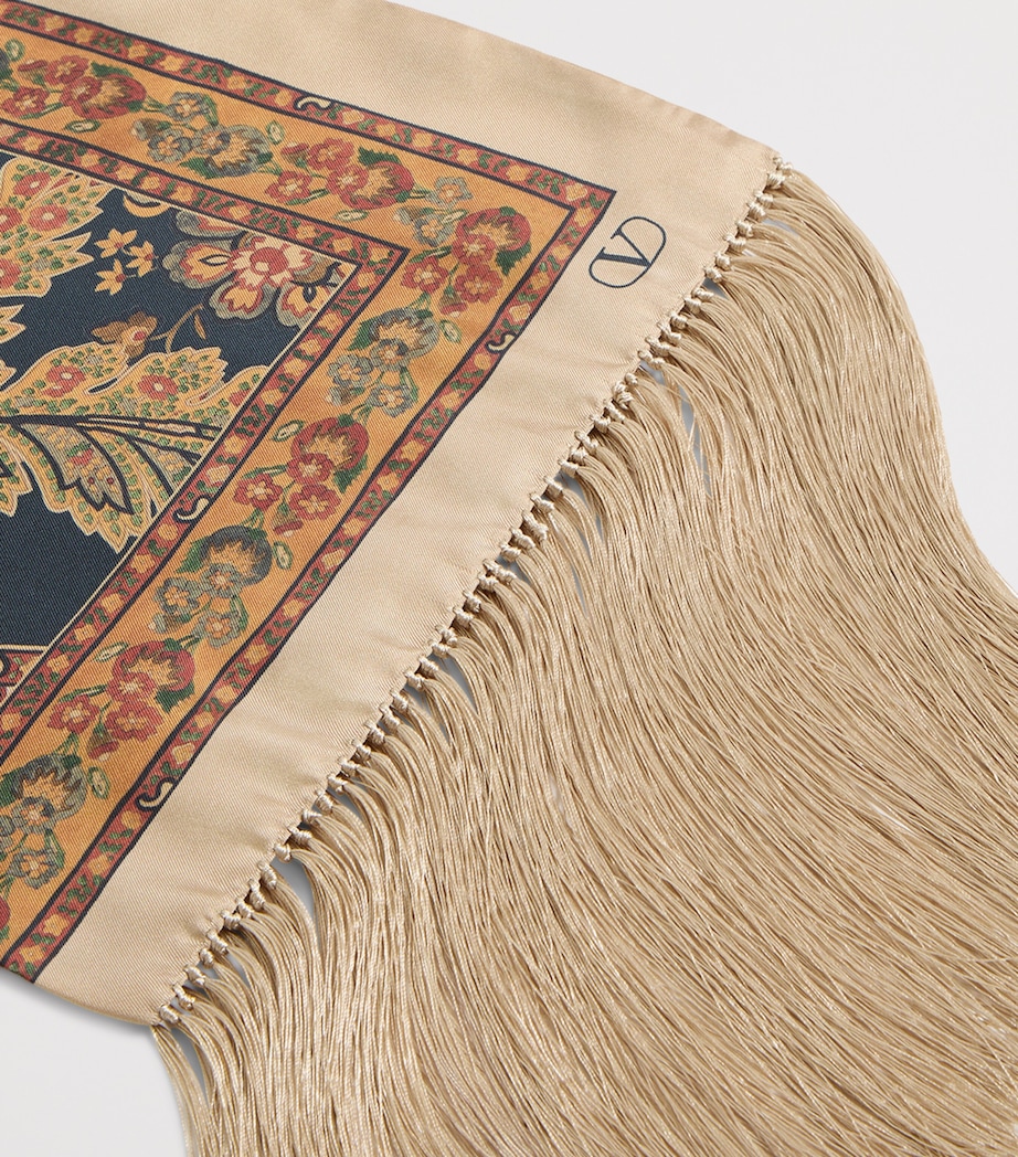 Silk Fringed Printed Scarf 598 Image 3