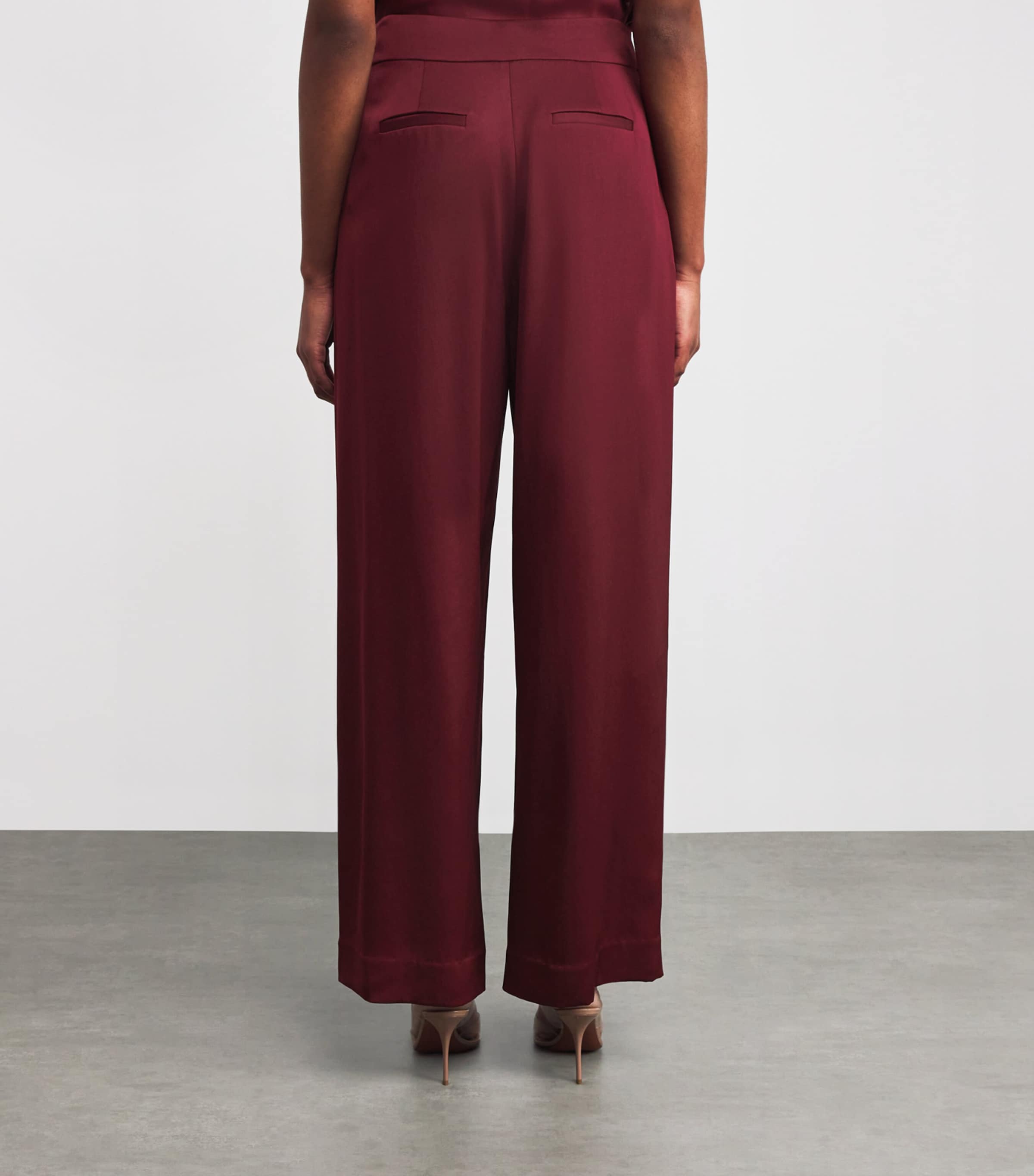 Satin Wide-Leg Kyra Trousers OXBLOOD Image 4