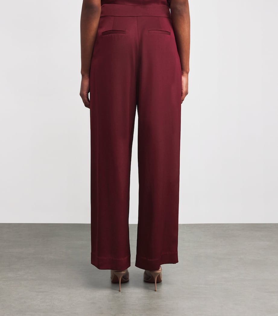 Satin Wide-Leg Kyra Trousers OXBLOOD Image 4