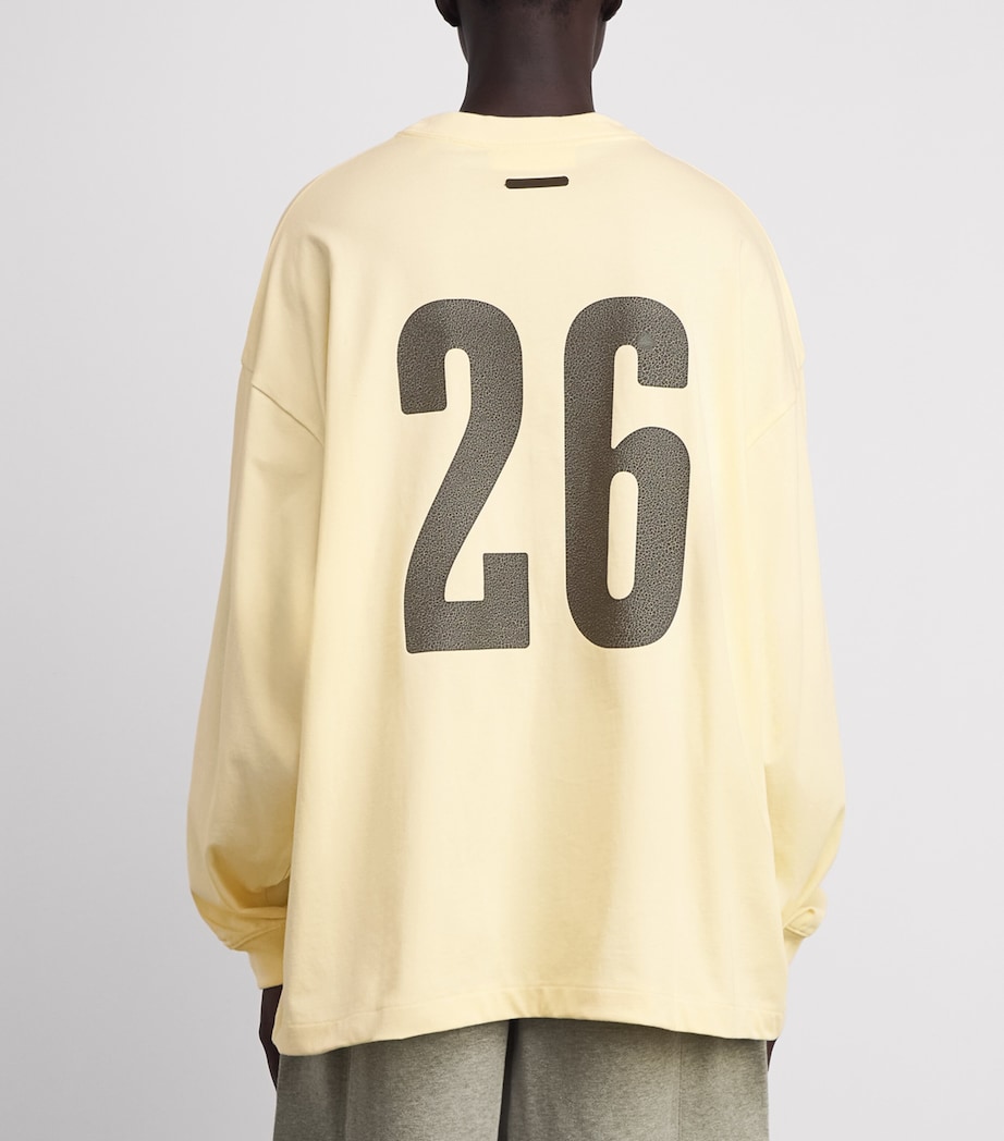 FEAR OF GOD ESSENTIALS Mens Cotton Merch Long-Sleeve T-Shirt Chalk Image 5