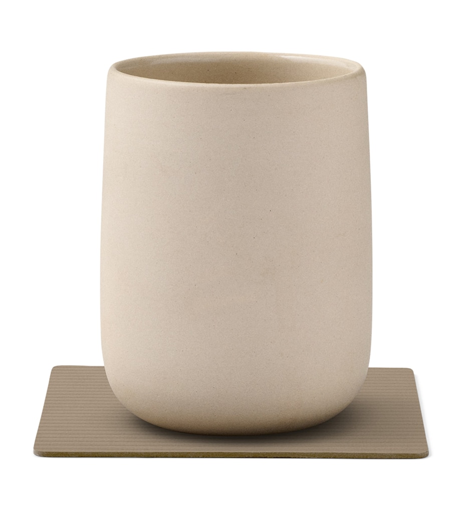 Square Corduroy Coasters (Set of 4) CLAY BROWN Image 2