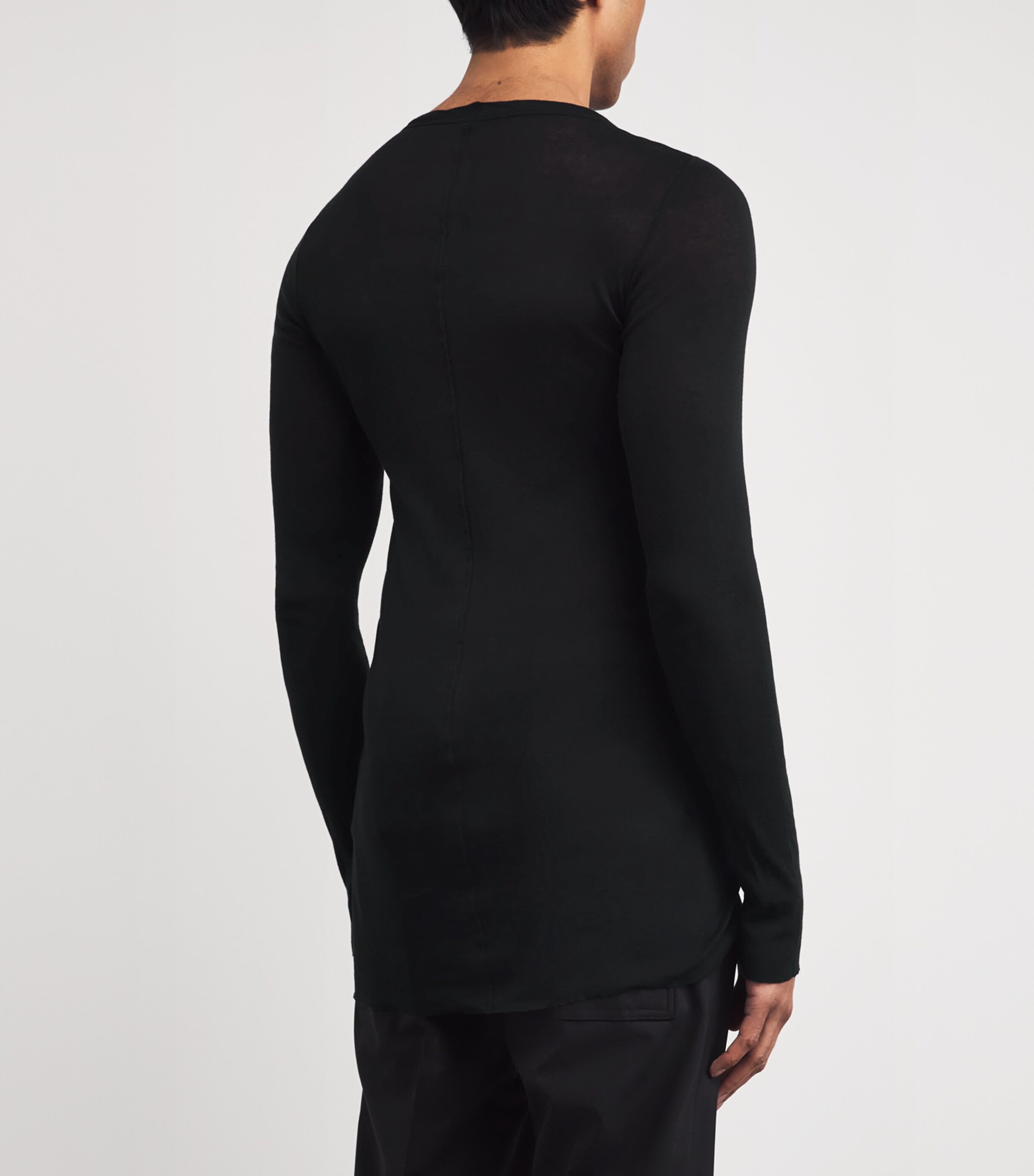 Cotton Jersey Mini Rib T-Shirt BLACK/ 09 Image 4