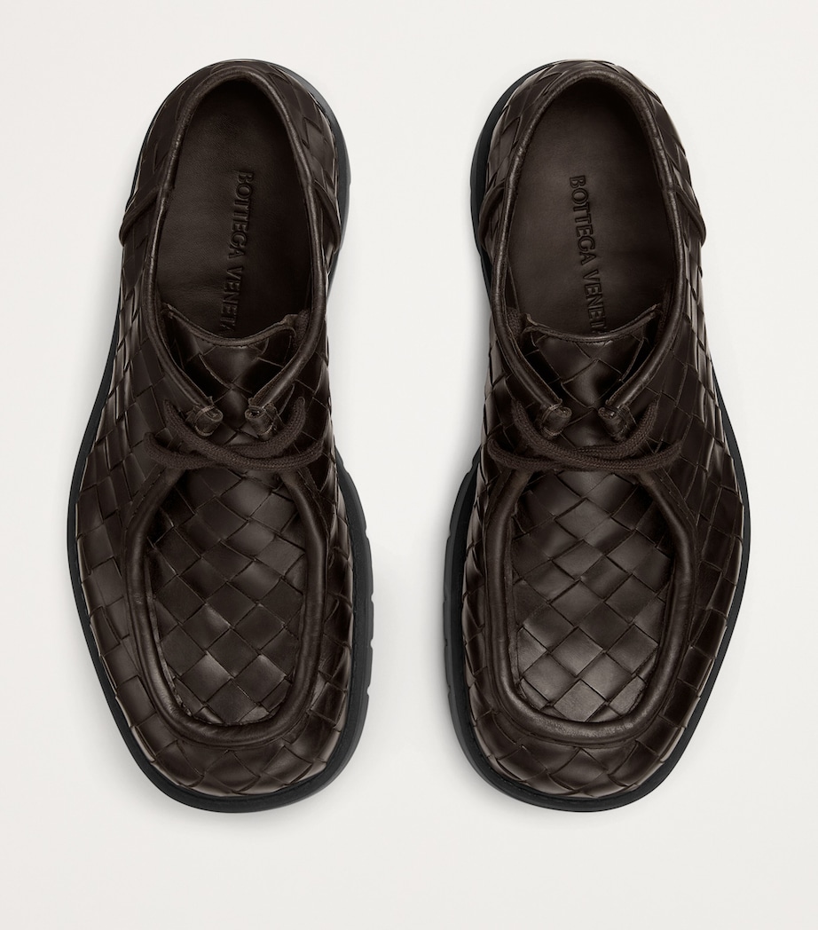 Bottega Veneta Leather Intrecciato Haddock Boat Shoes Image 5