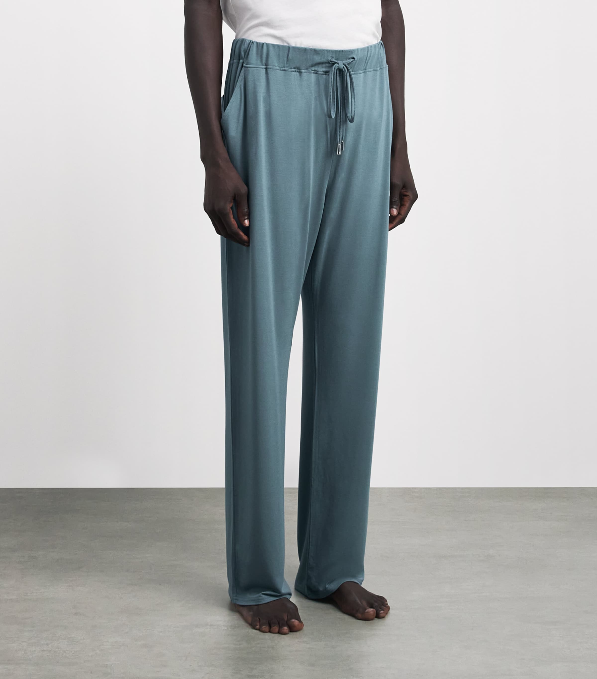 Homebody Mens Drawstring Pyjama Bottoms Teal Mist Image 4