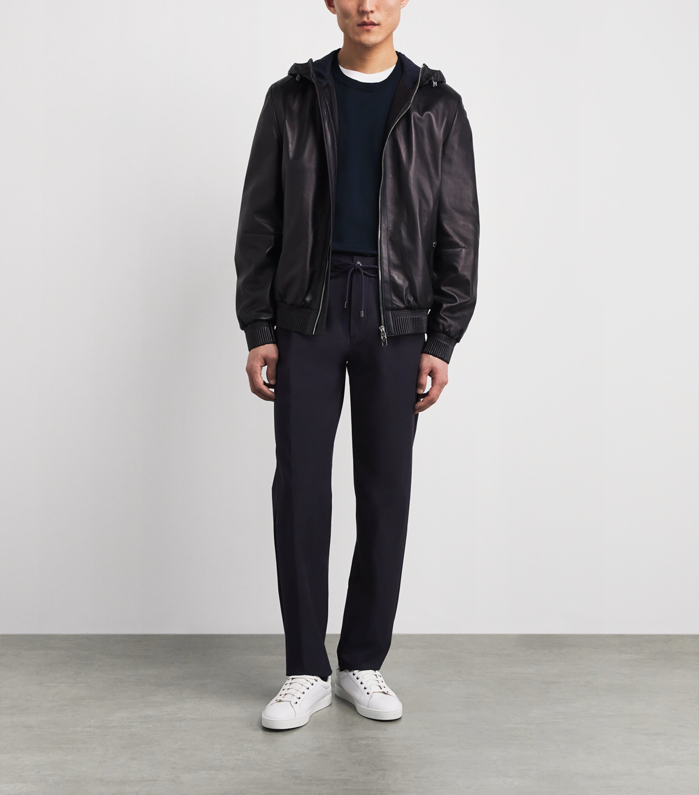 Pal Zileri Mens Drawstring Trousers Blue Navy Image 2