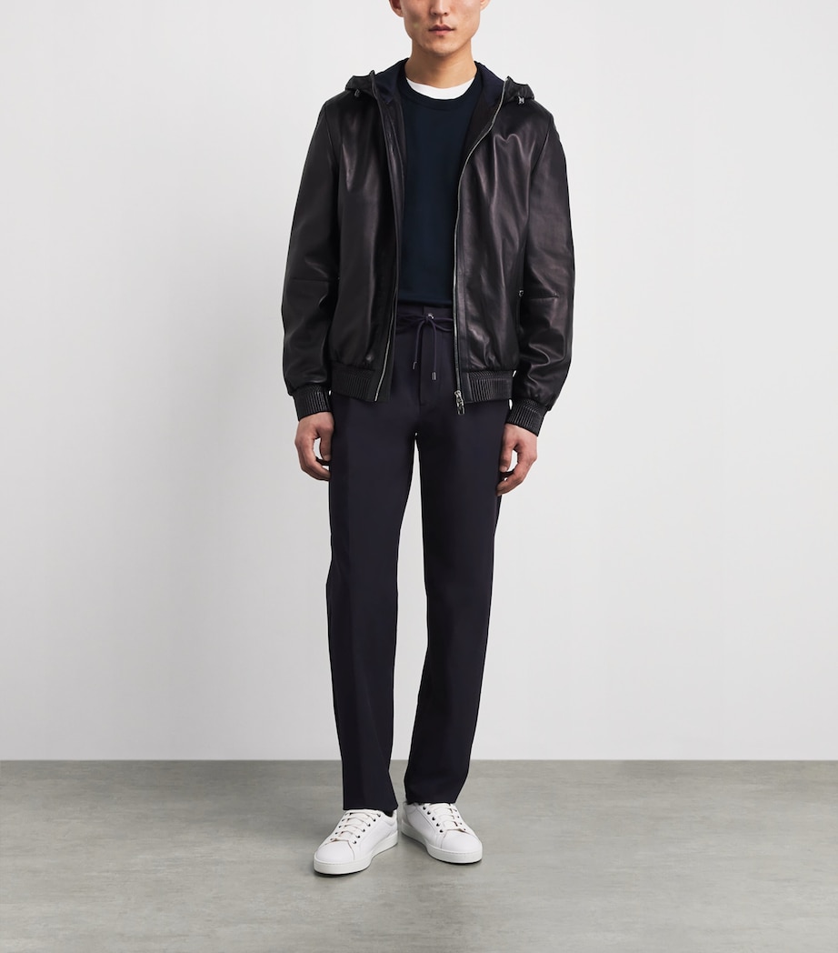 Pal Zileri Mens Drawstring Trousers Blue Navy Image 2