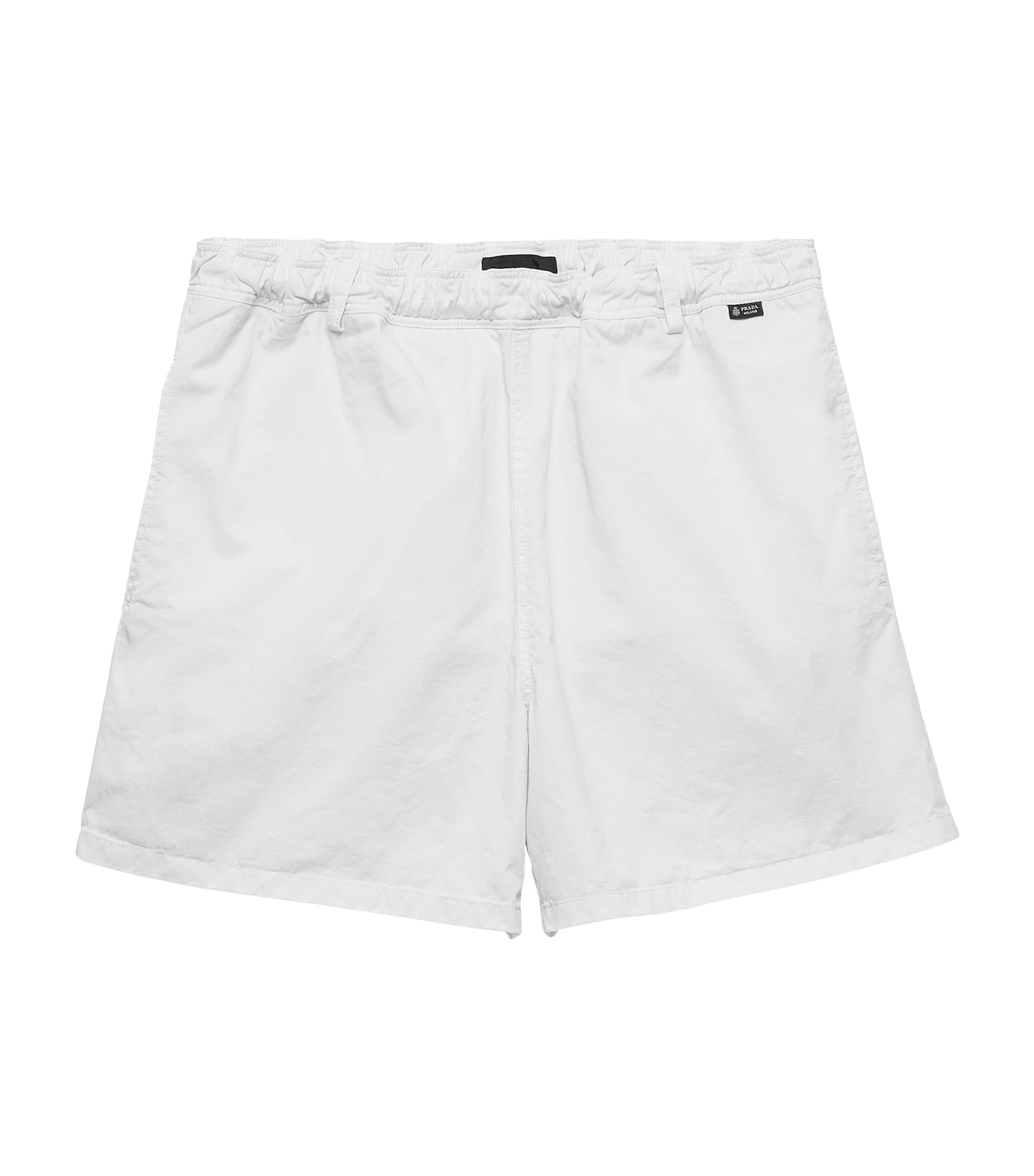 Prada Cotton Twill Swim Shorts Neutral