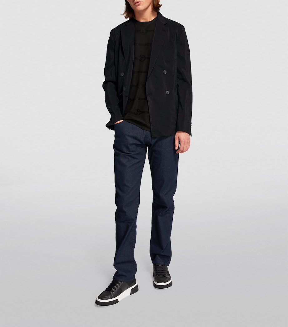 Silk-Blend Double-Breasted Blazer UBWF Image 2