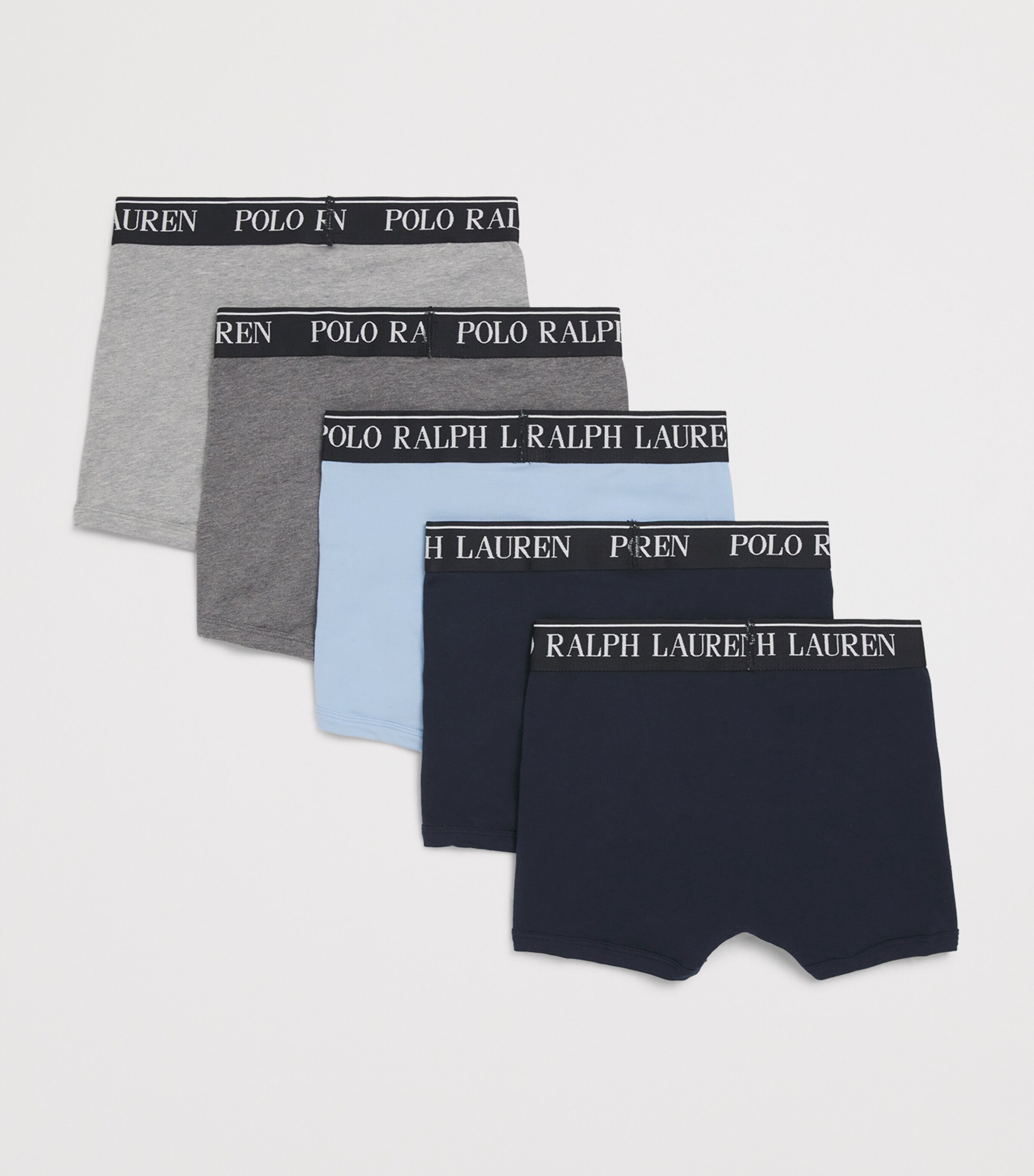 Ralph Lauren Kids Pack of 5 Stretch-Cotton Boxer Briefs (6-14 Years) Blue Image 2