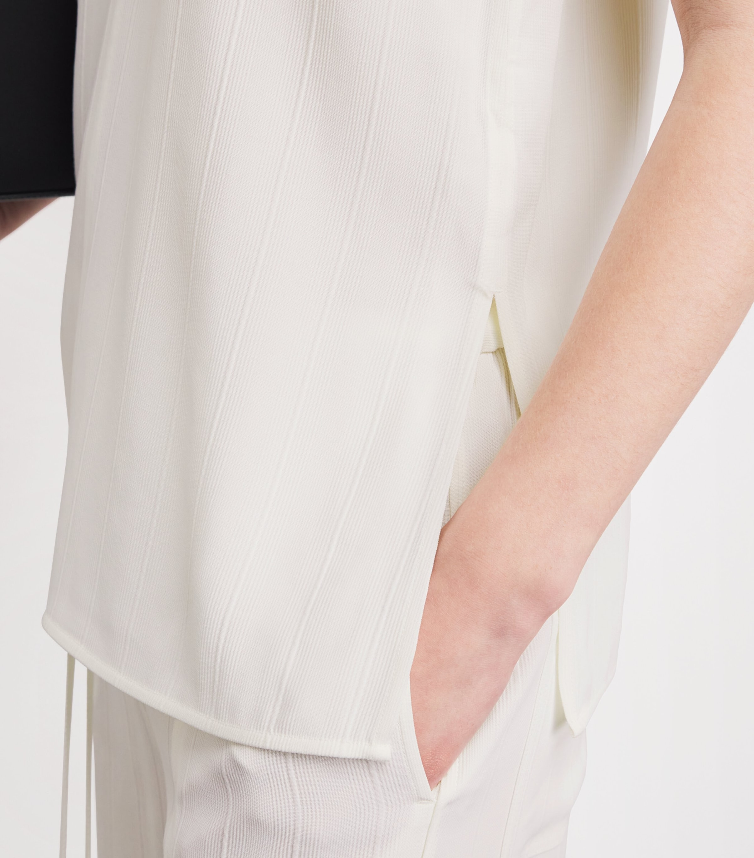 Toteme Womens Woven Stripe Tank Top Meringue Image 3