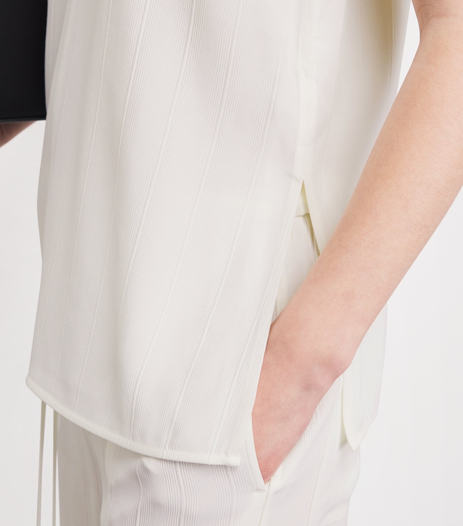 Toteme Womens Woven Stripe Tank Top Meringue Image 3