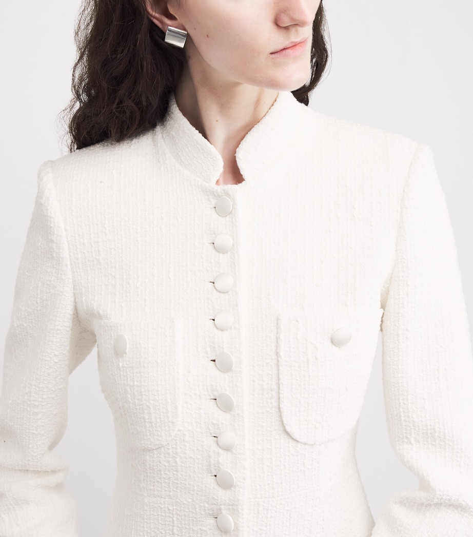 Liberowe Womens Cotton Tweed Imperial Coat White Image 3