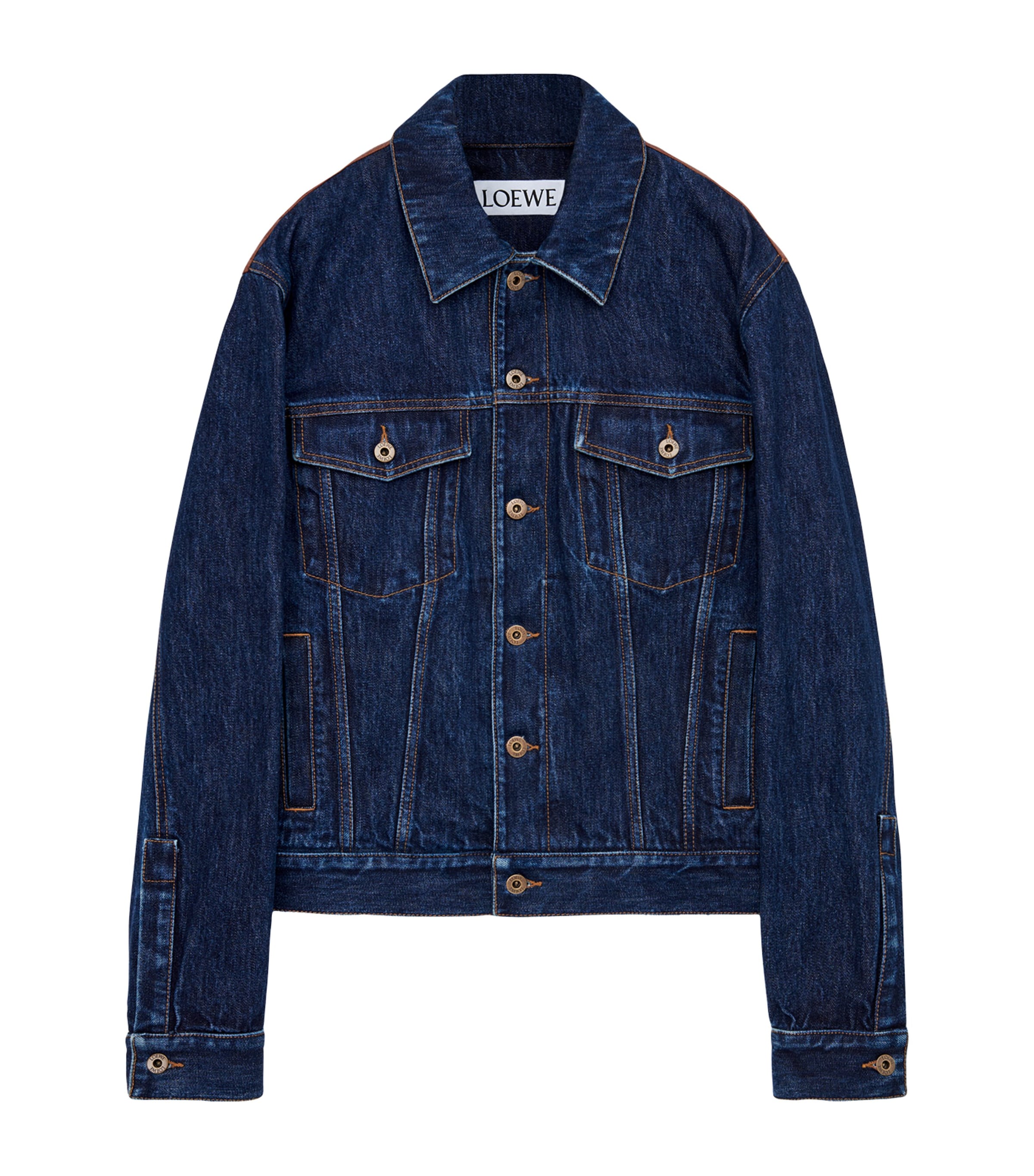 Leather-Denim Hybrid Jacket RAW DENIM Image 1