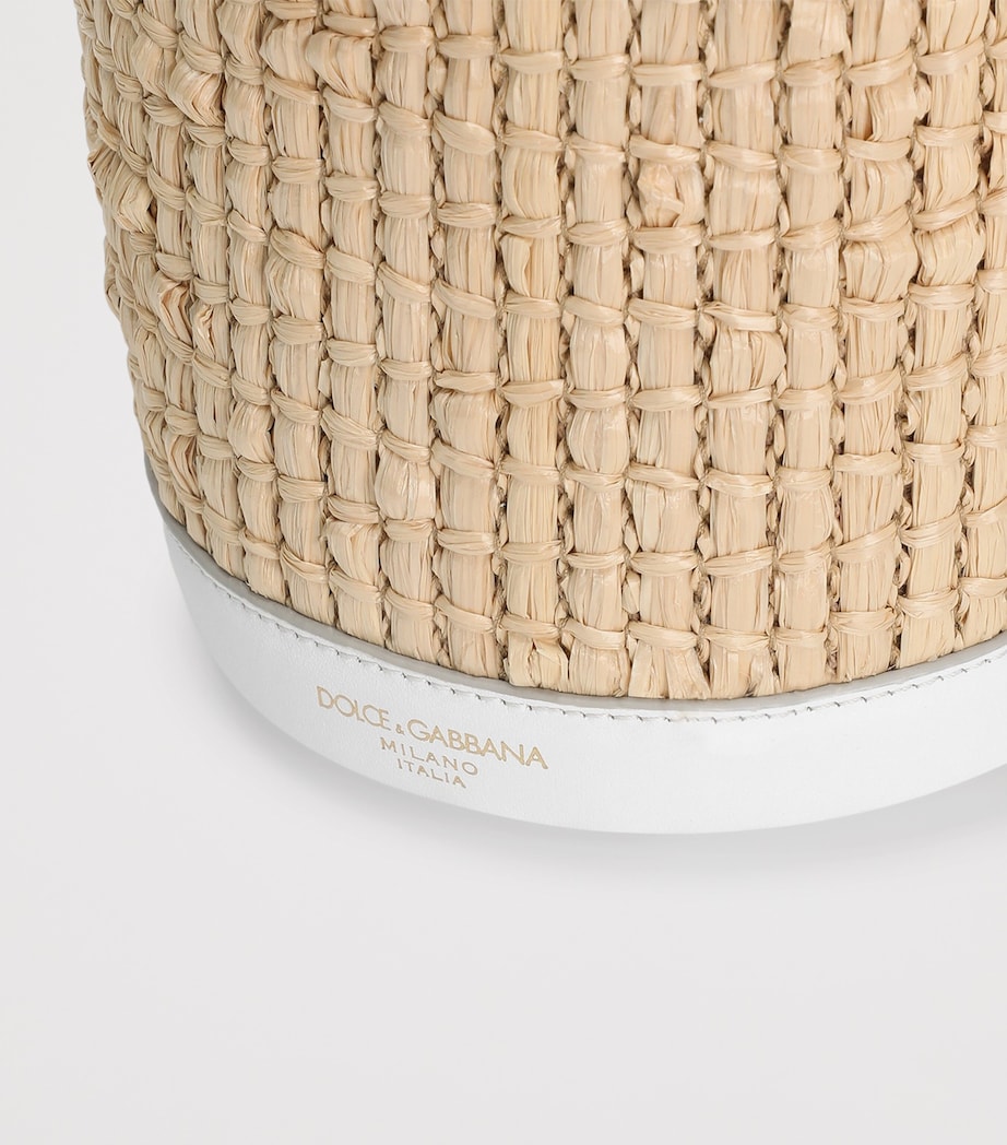 Dolce&Gabbana Raffia Capri Bucket Bag Crema/bia Image 5