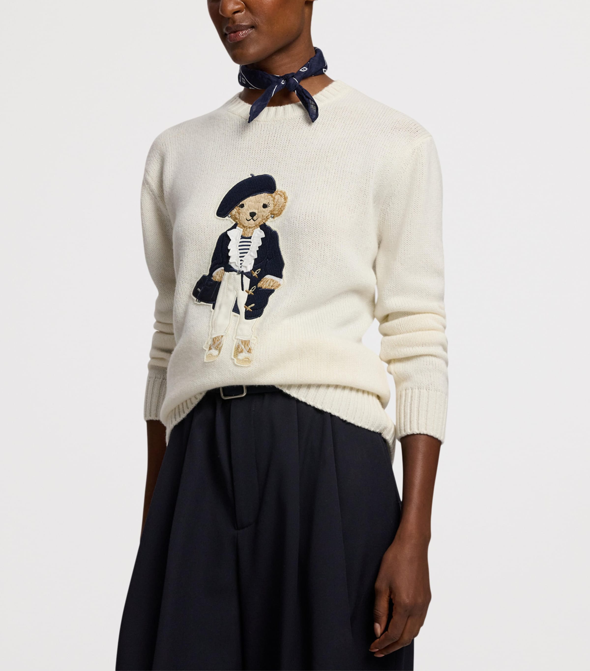 Cashmere Polo Bear Sweater NATURAL-101 Image 7