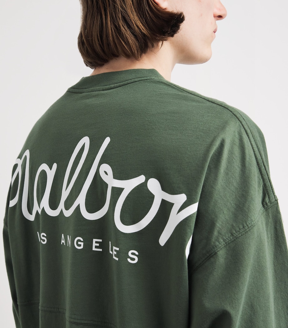 Malbon Mens Cotton Horizon Long-Sleeve T-Shirt Olivine Image 3