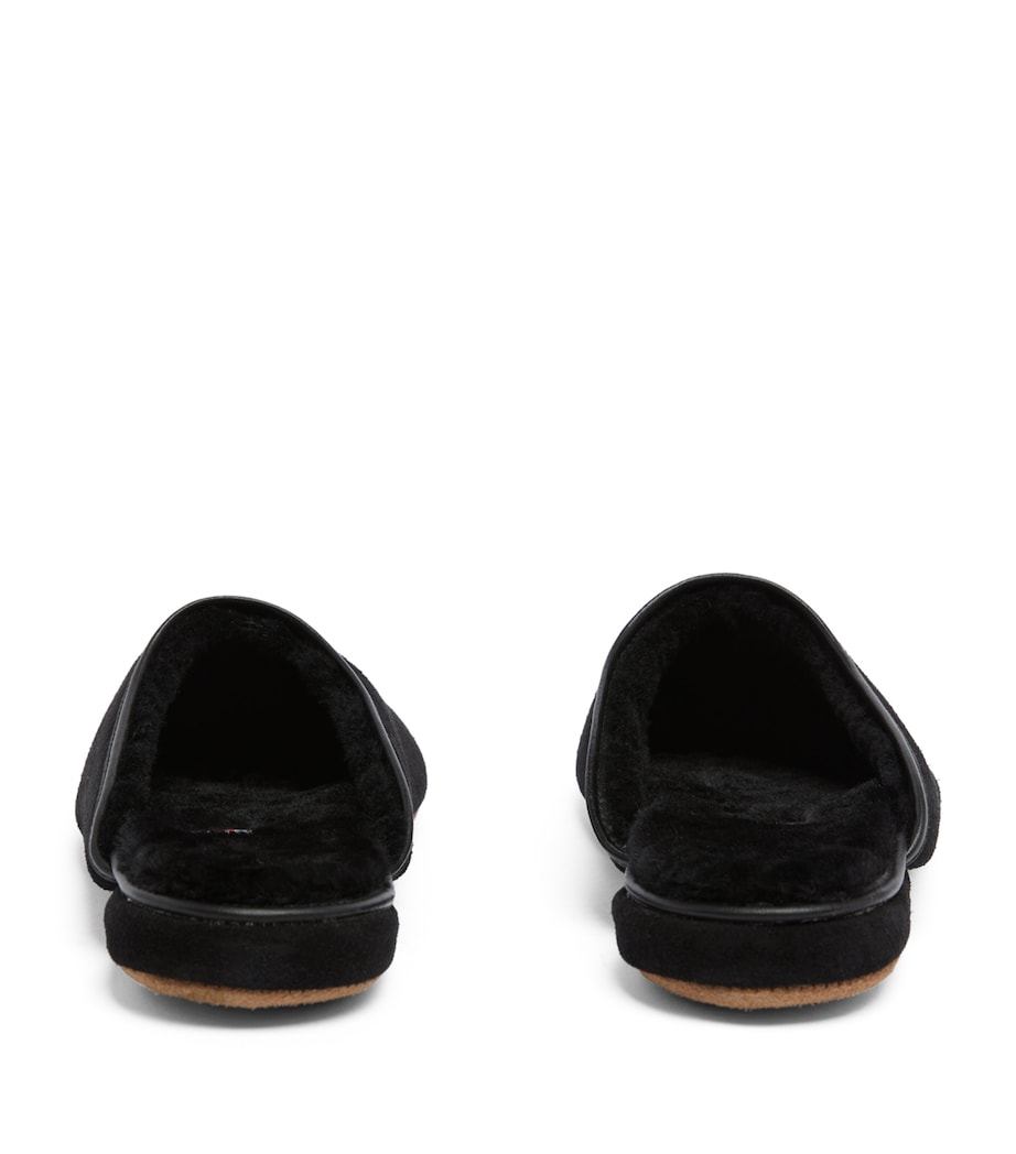 Derek Rose Suede Douglas Slippers Black Image 2