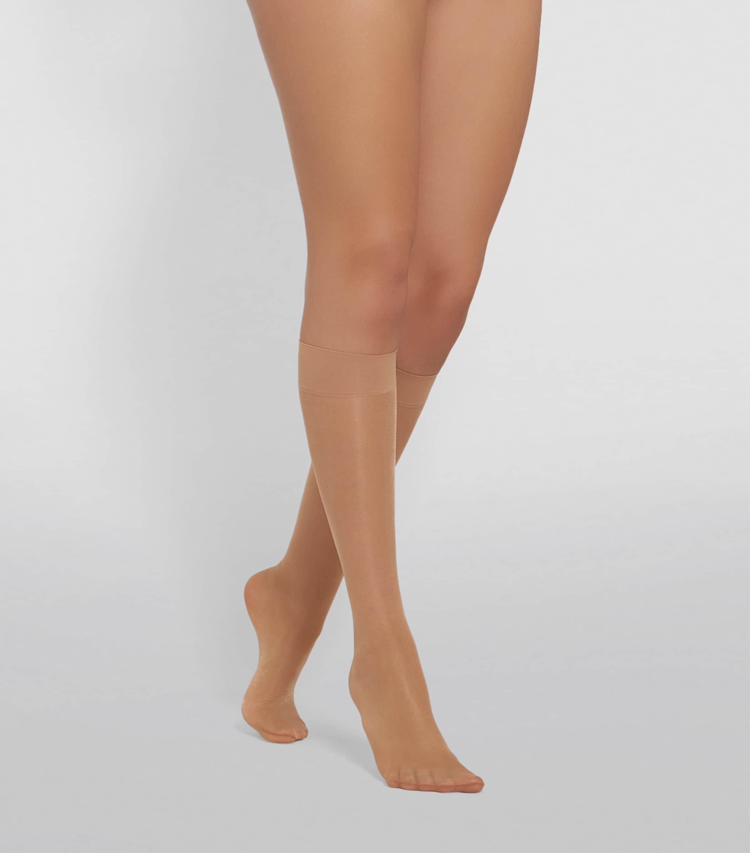 Wolford Womens Satin Touch 20 Knee-High Stockings Gobi Image 4
