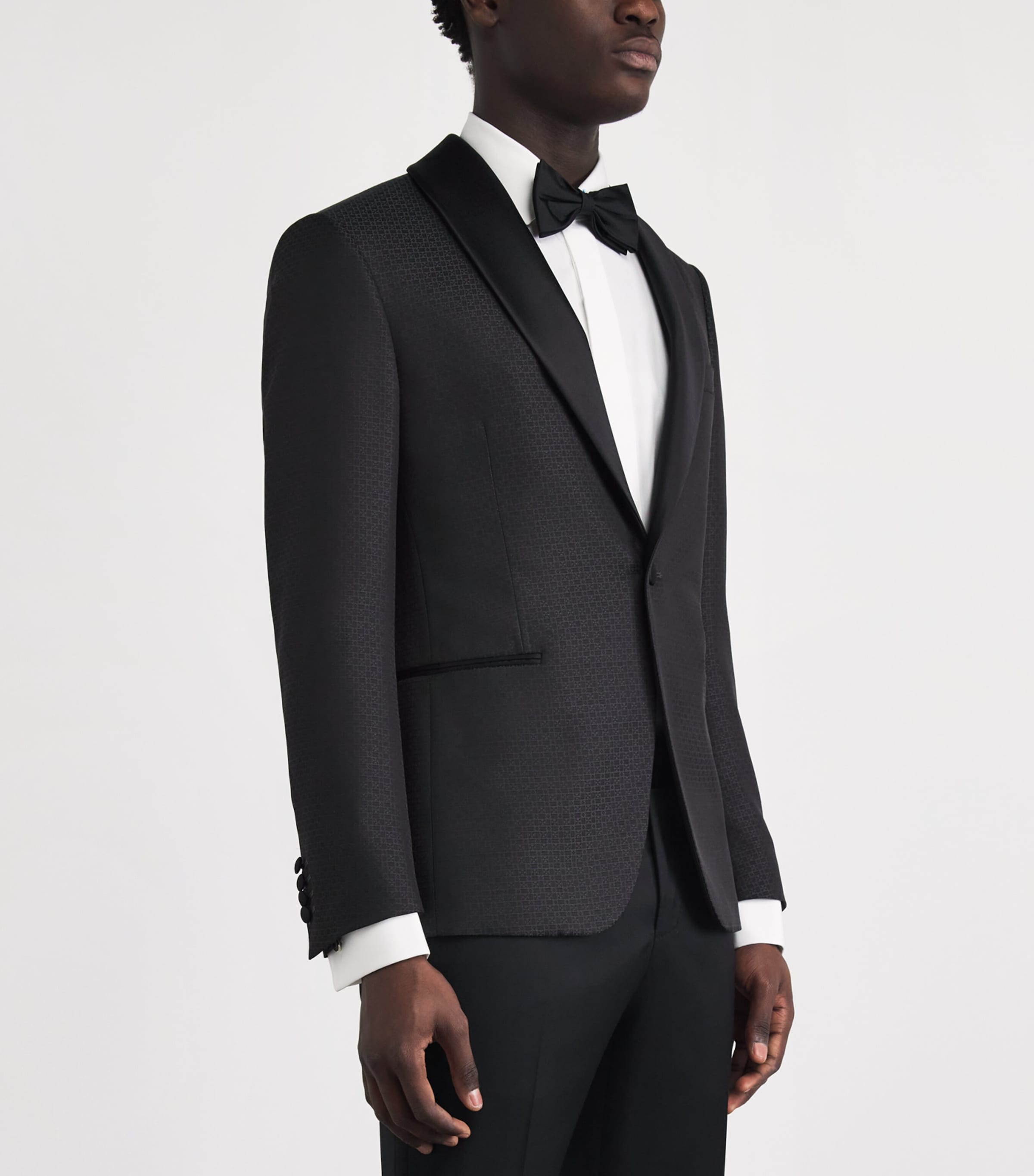 Pal Zileri Mens Jacquard 2-Piece Suit Black Image 4