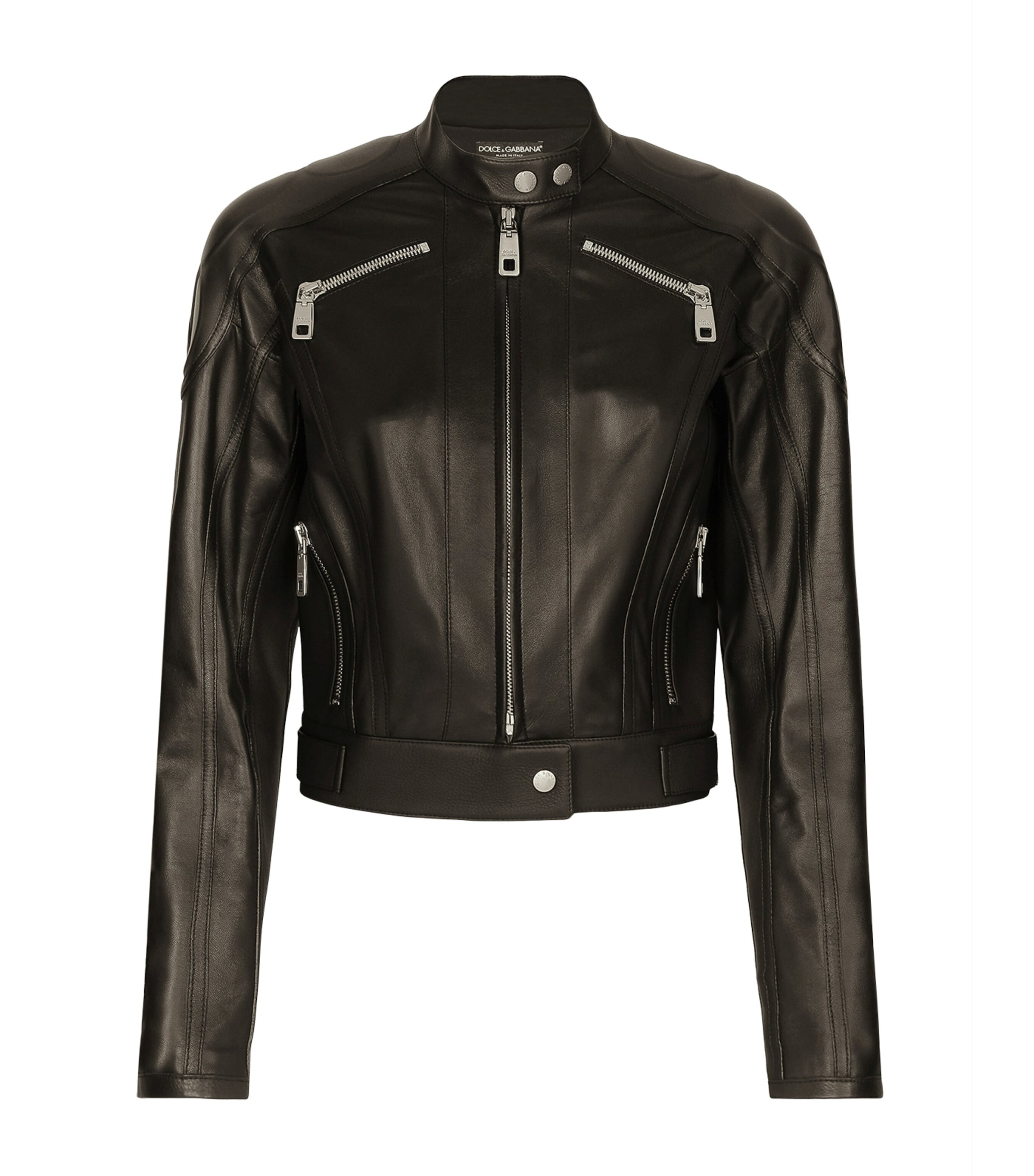 Leather Biker Jacket N0000-BLACK Image 1