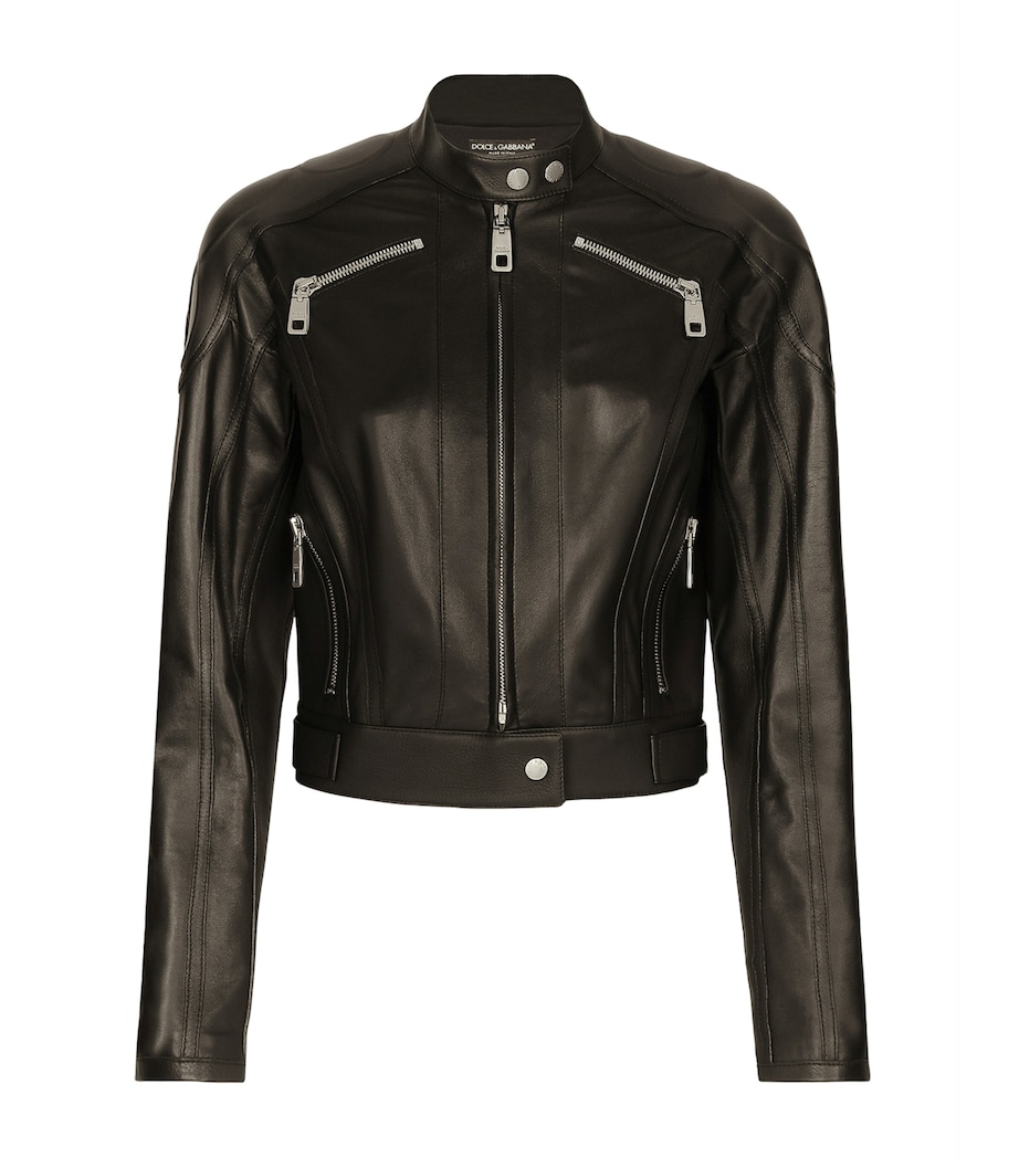Leather Biker Jacket N0000-BLACK Image 1