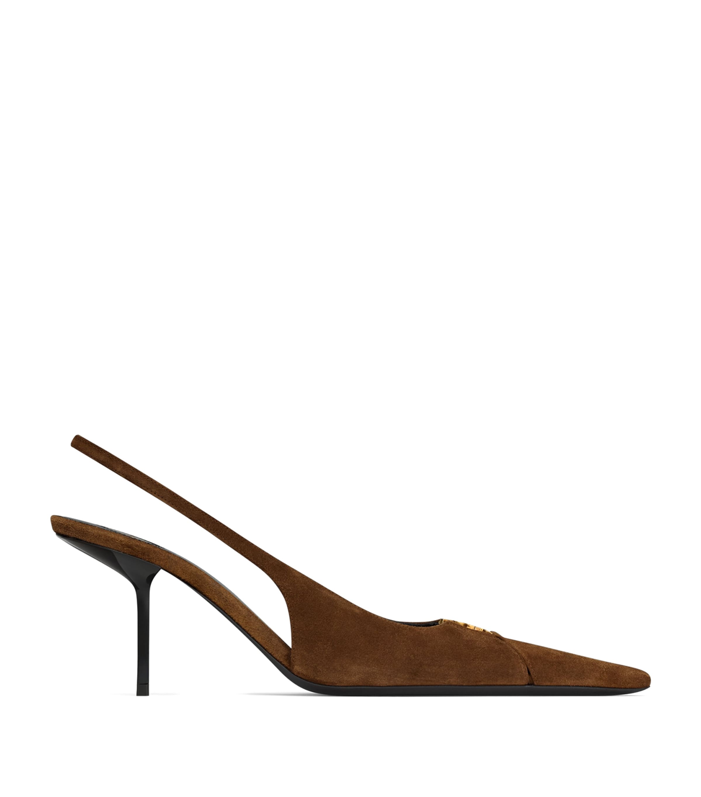 Saint Laurent Womens Suede Babylone Slingback Pumps 75 Image 1