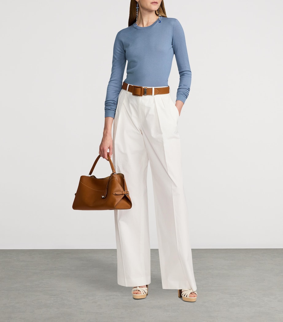 Cashmere Crew-Neck Sweater CORNFLOWER Image 8