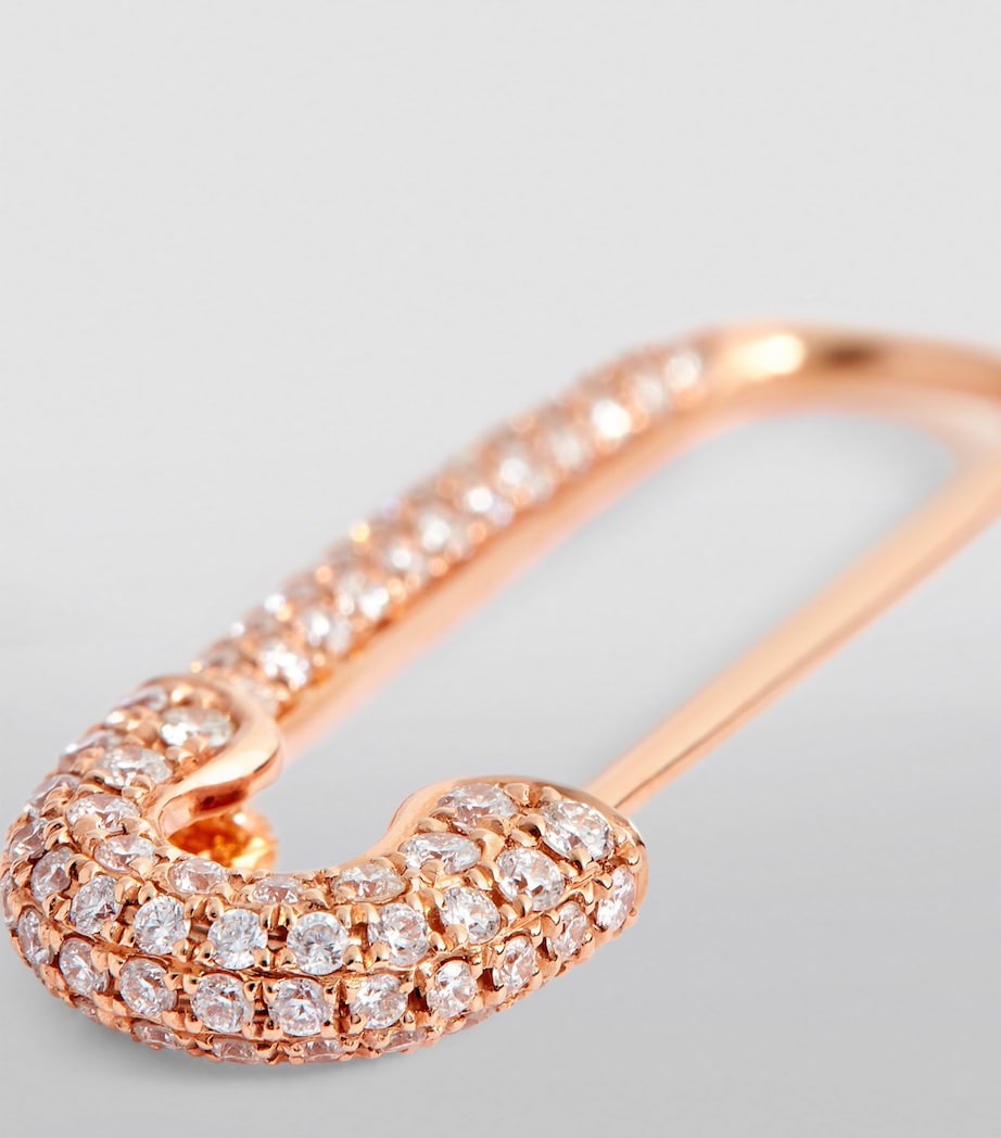 Anita Ko Rose Gold and Diamond Safety Pin Single Left Earring Rose Gold Image 6