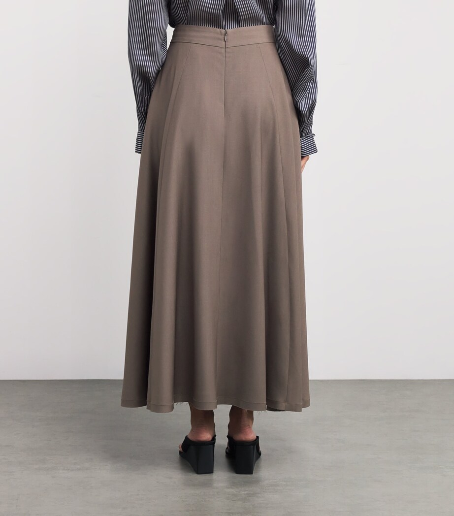 SASUPHI Womens Fresh Wool Lauren Maxi Skirt Mud Image 4