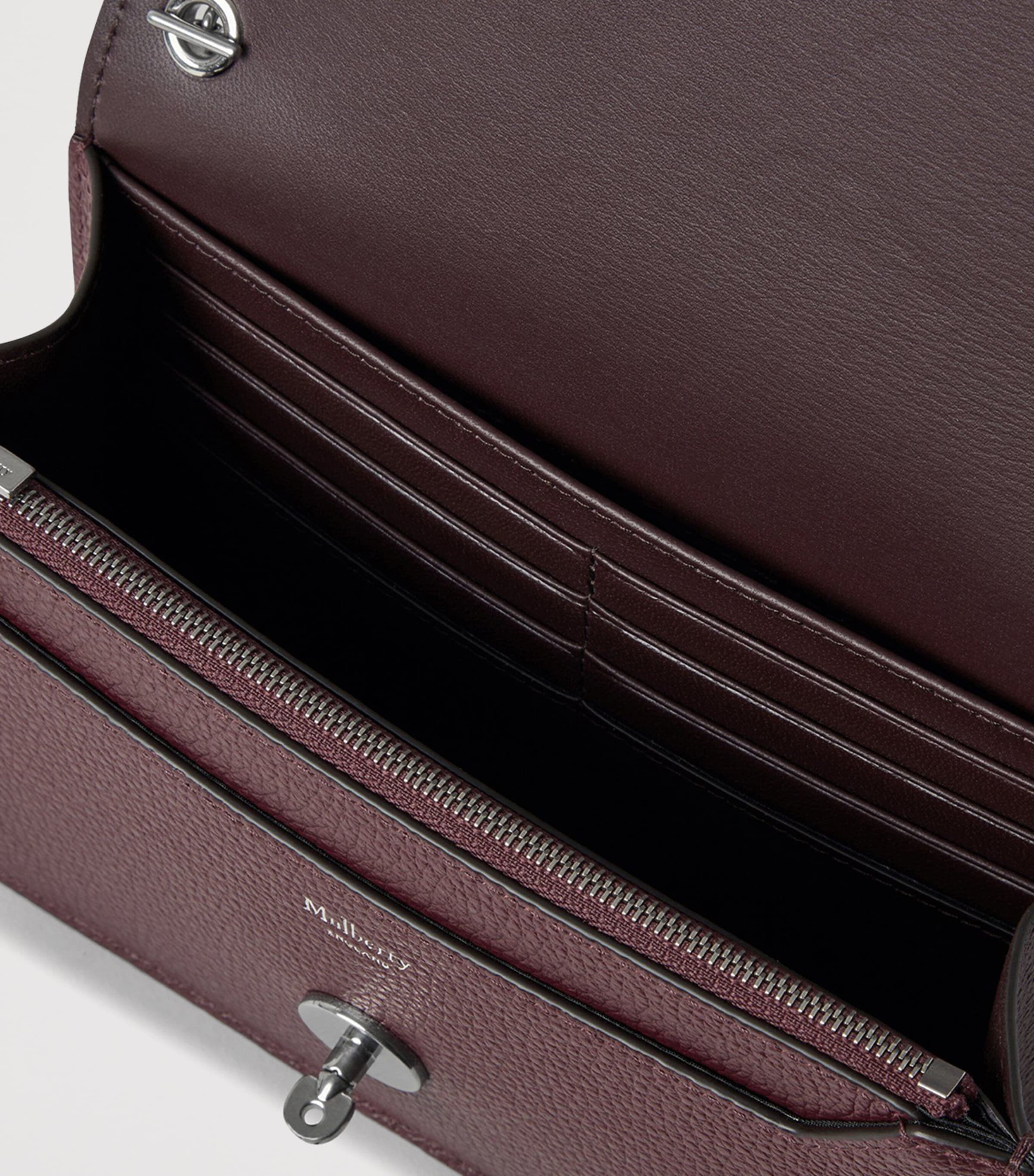 Small Leather Darley Cross-Body Bag BLACK CHERRY Image 4