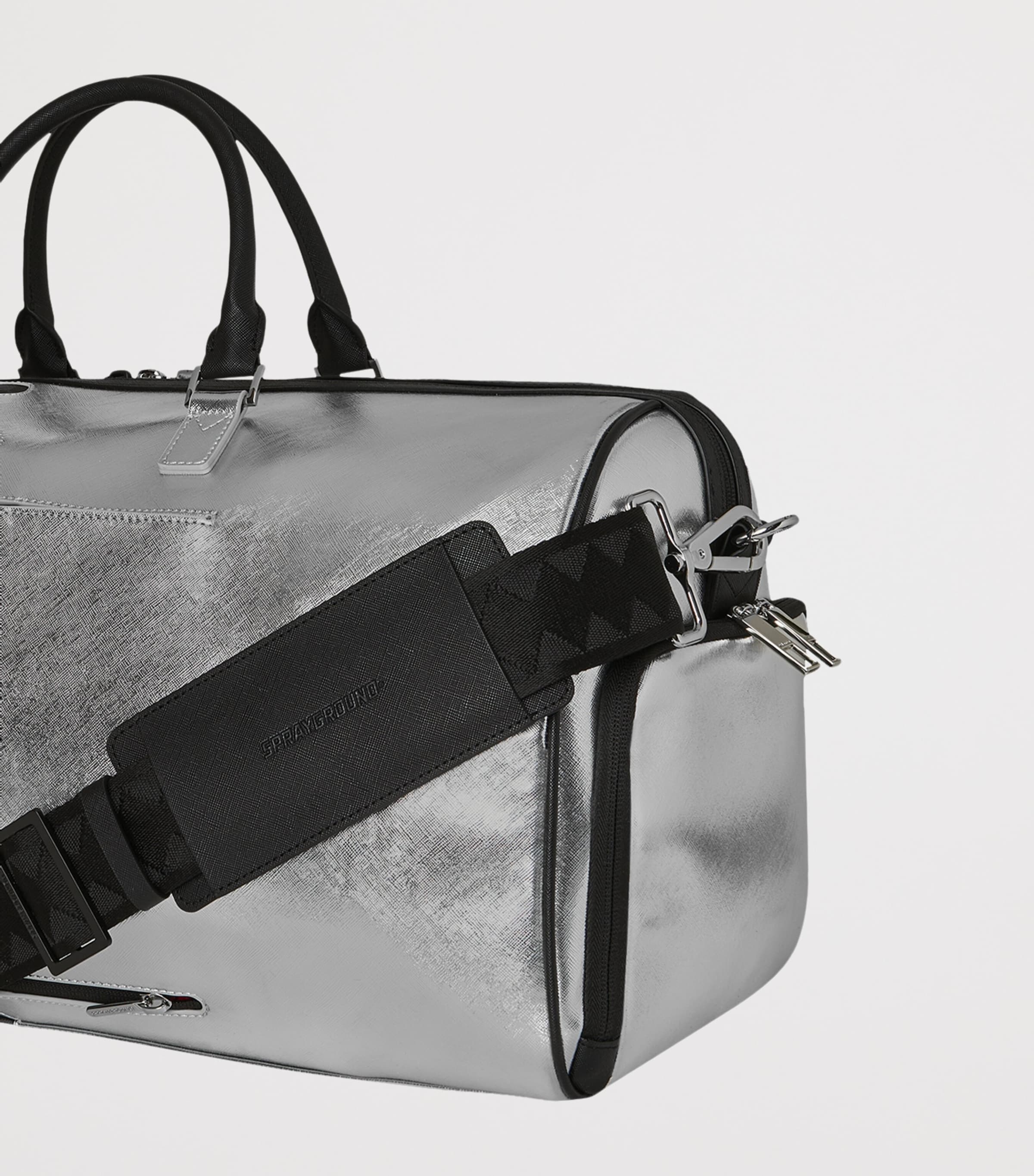 Sprayground Silver Side Drip Duffle Bag Silver Side Drip Image 7