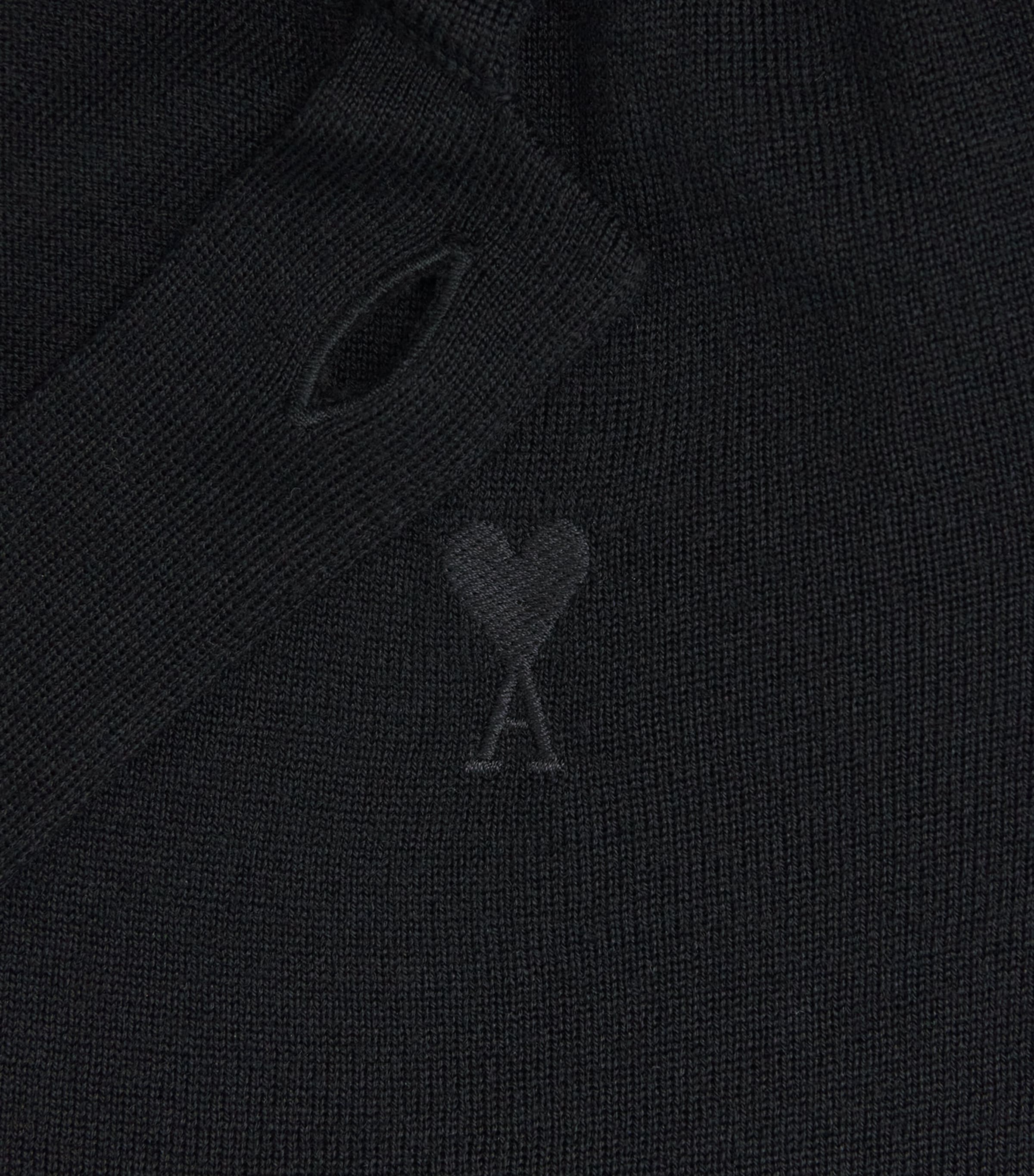 AMI Paris Mens Wool Collared Quota Cardigan Noir/noir Image 6