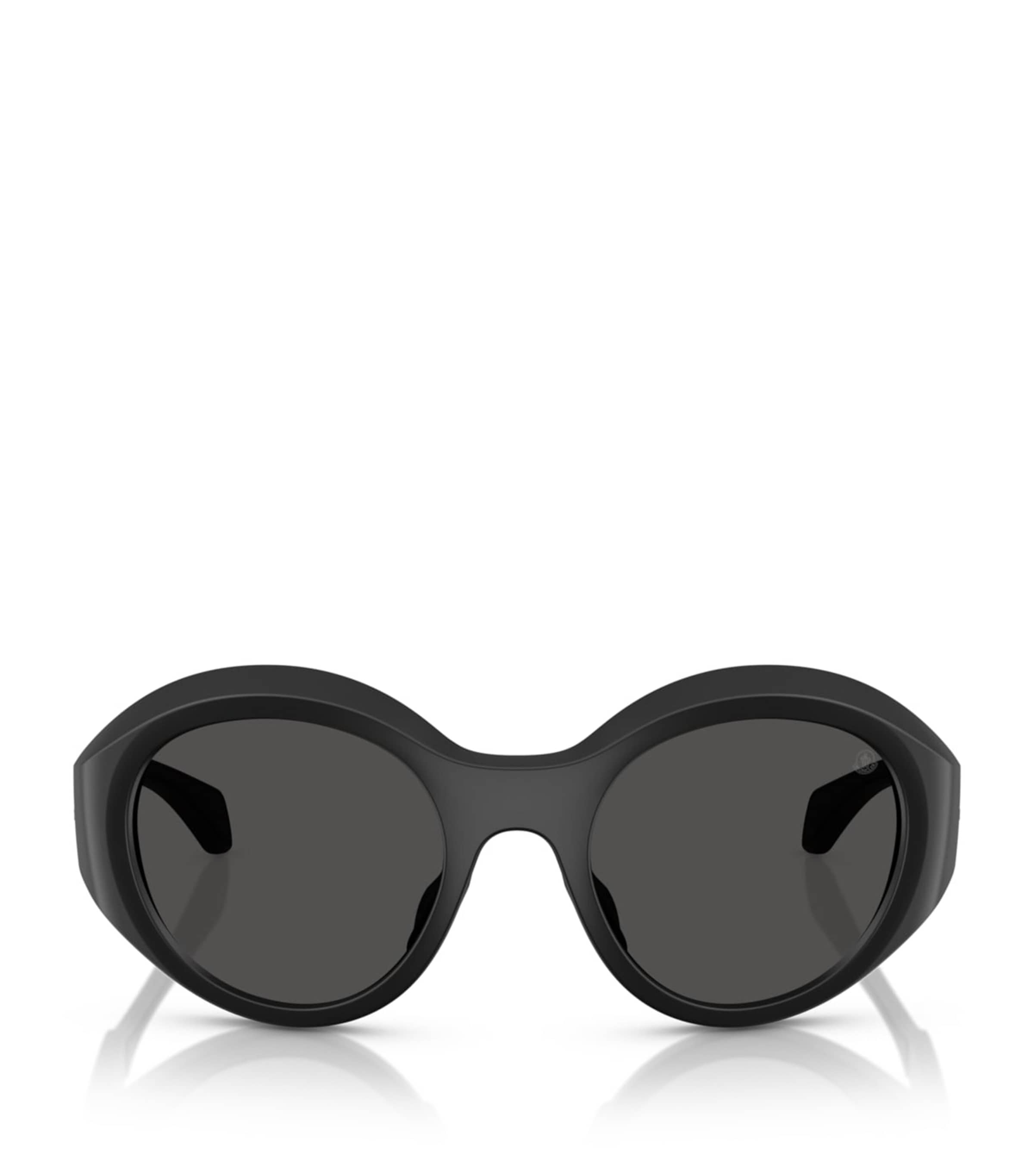 Moncler Womens Me8005 Futuro Round-frame Plastic Sunglasses Black In Black