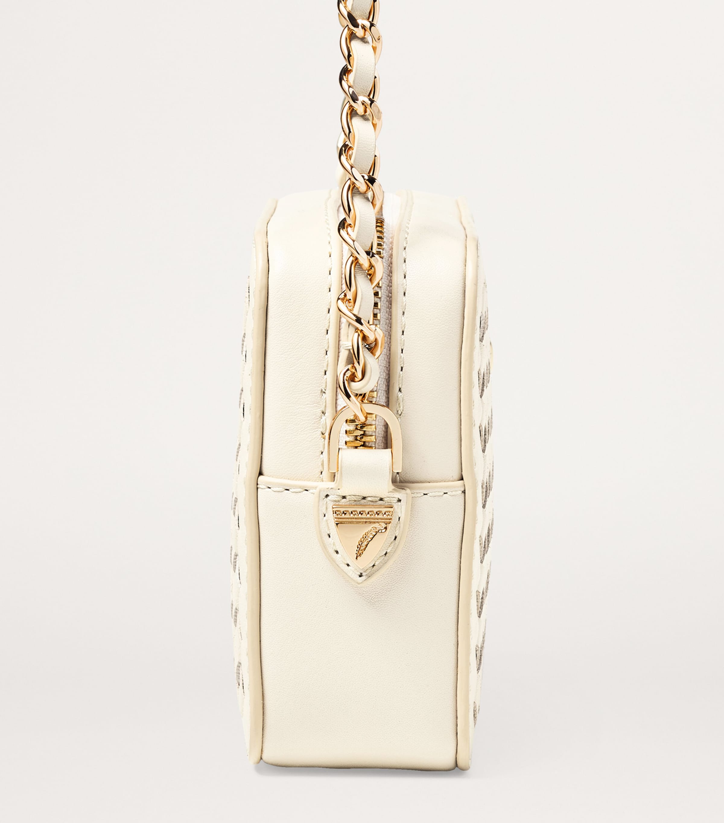 Leather Woven Milly Cross-Body Bag IVORY Image 3