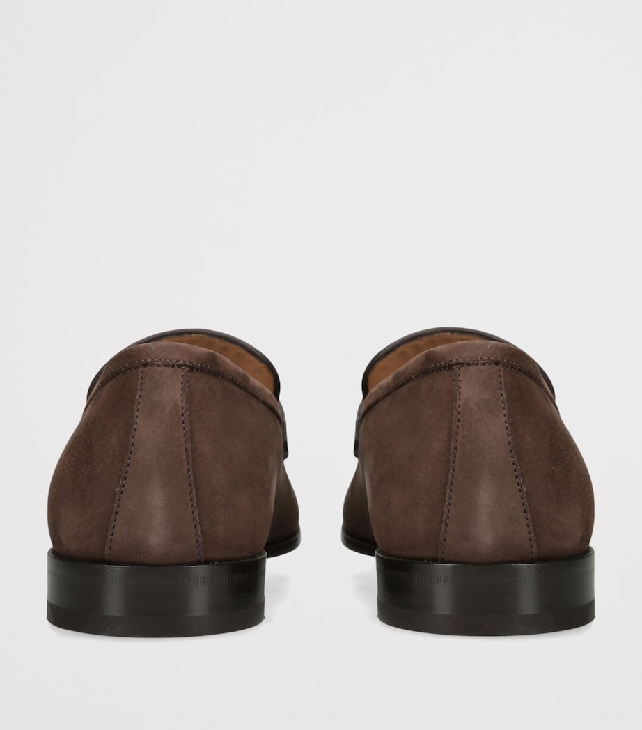 Salvatore Ferragamo Suede Balty Loafers Dark Brown Image 4