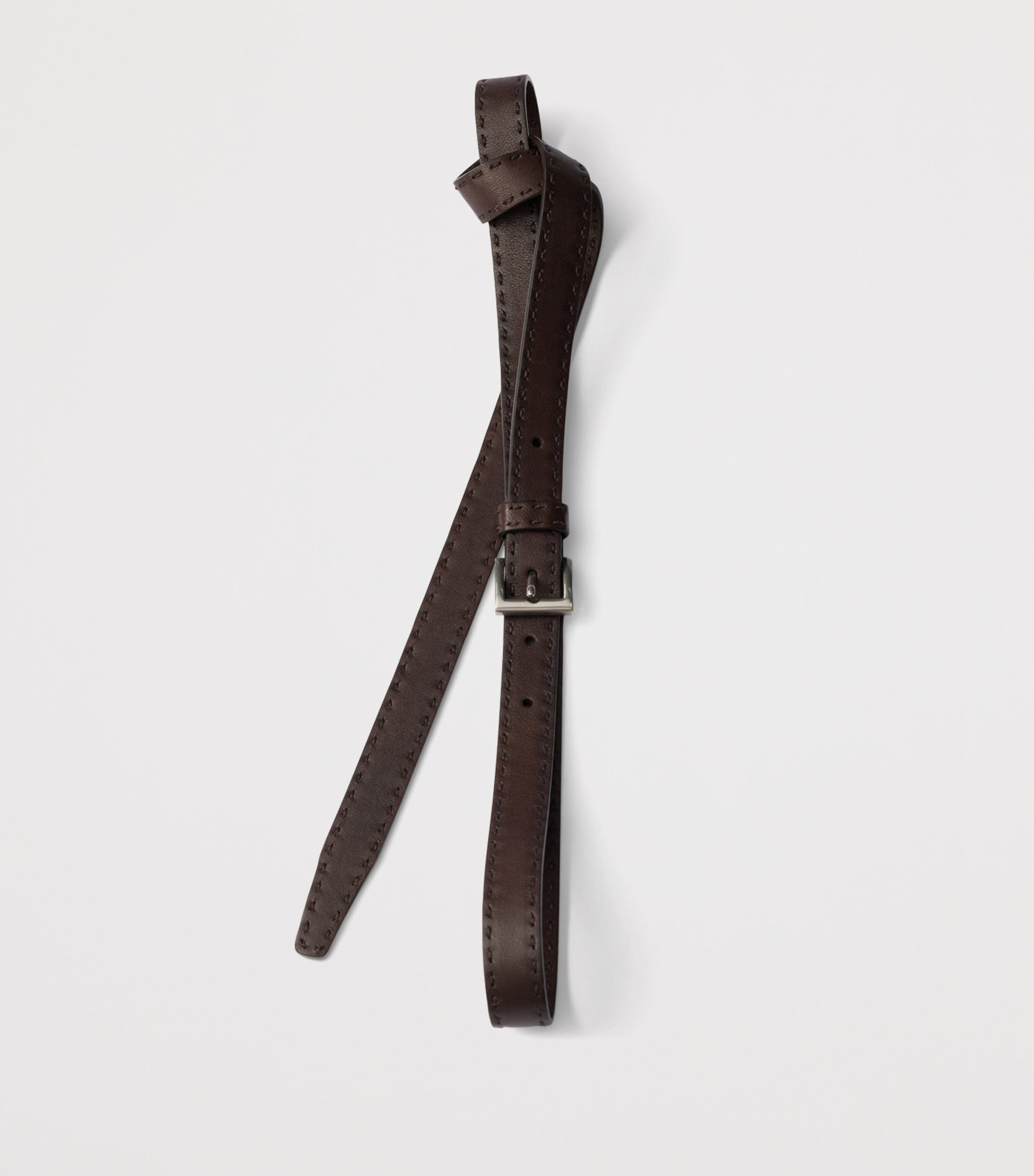 Prada Antiqued Leather Belt Brown Image 3