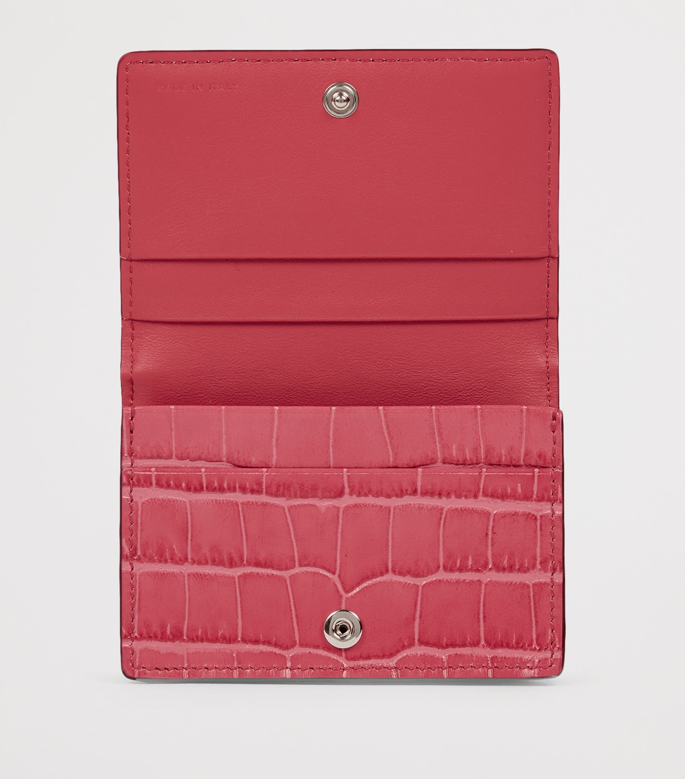 Smythson Leather Mara Folded Card Holder Raspberry Image 2