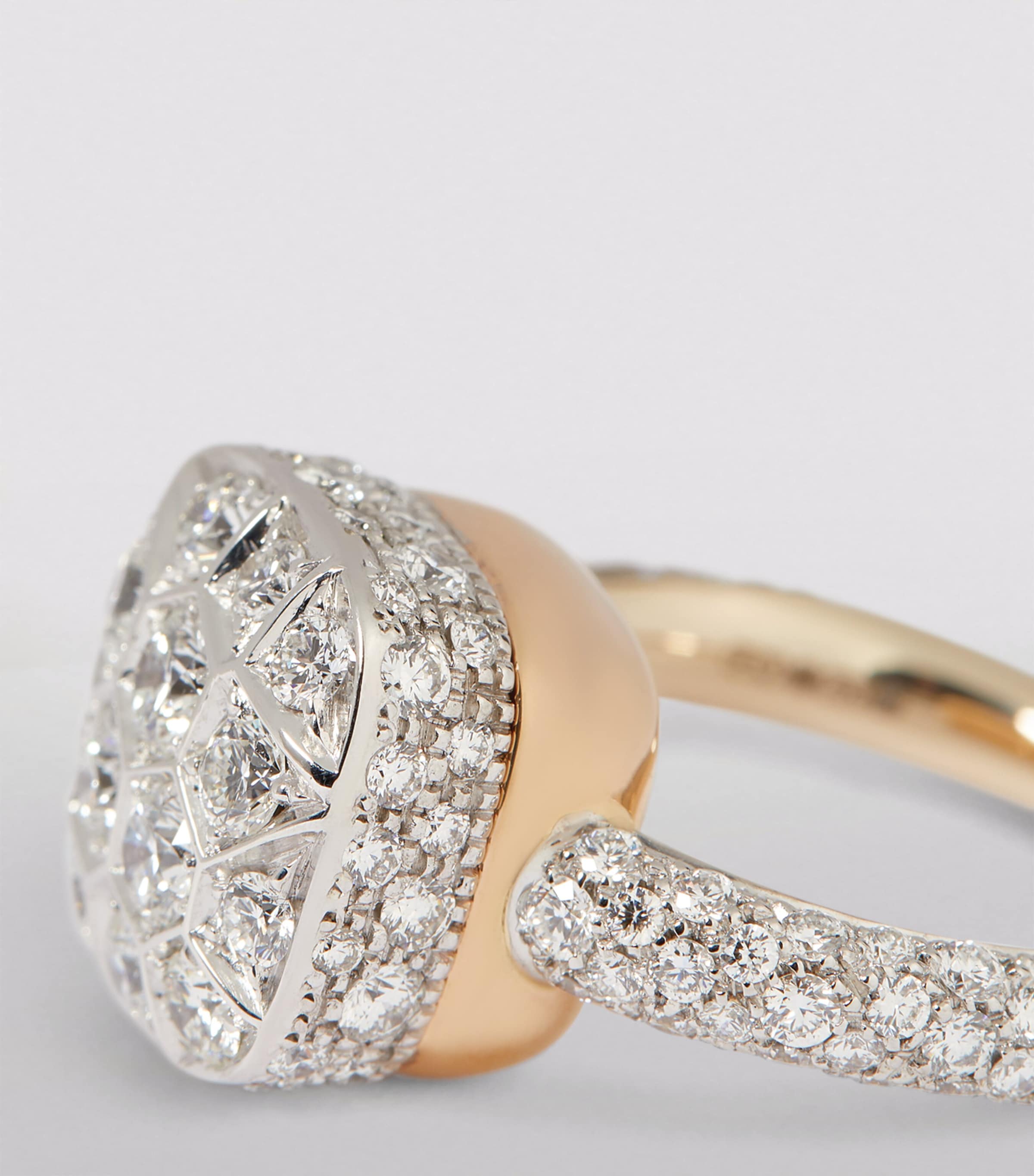 Mixed Gold and Diamond Nudo Solitaire Ring DB000 Image 6