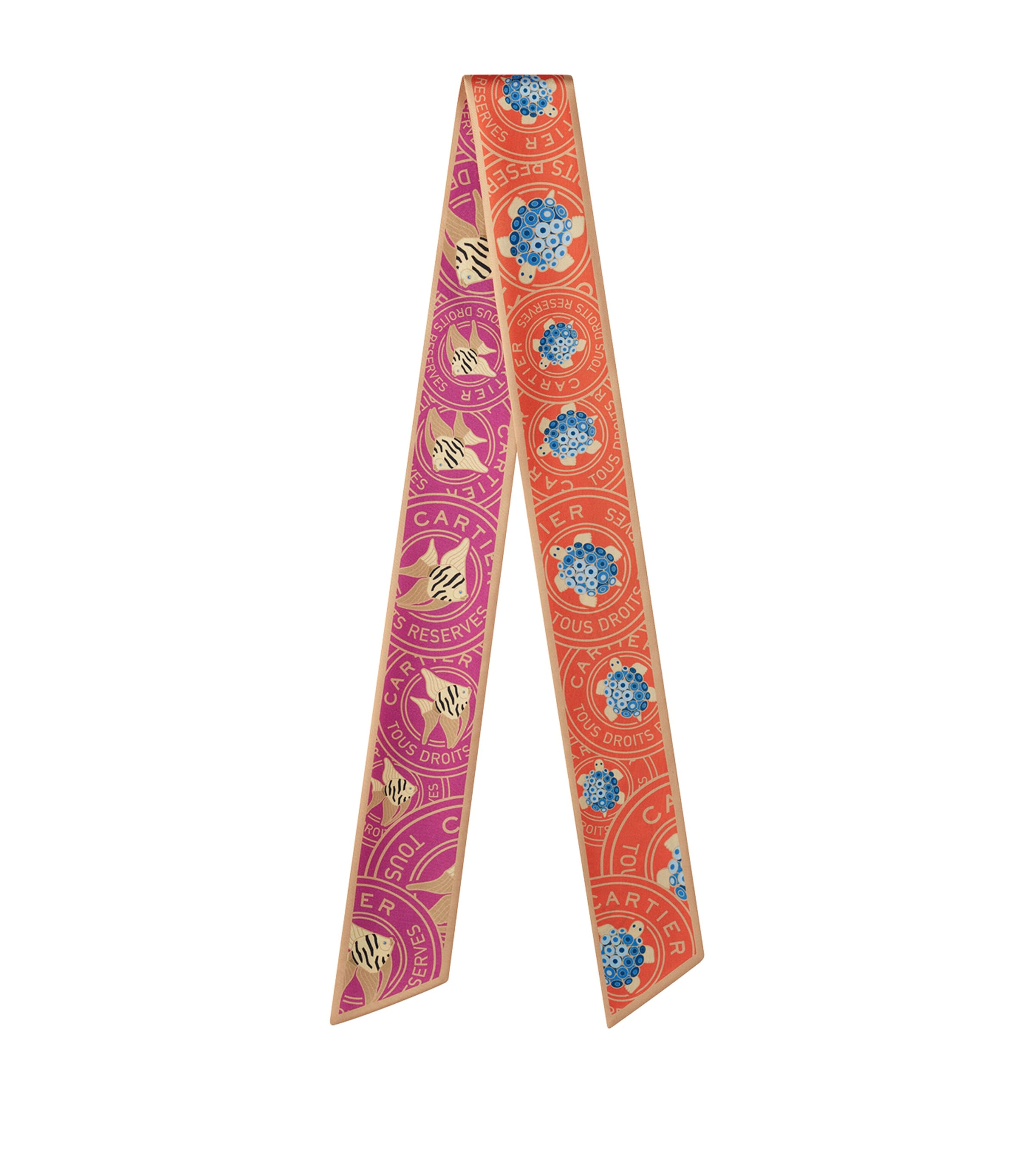 Cartier Womens Orange Characters Silk-twill Scarf